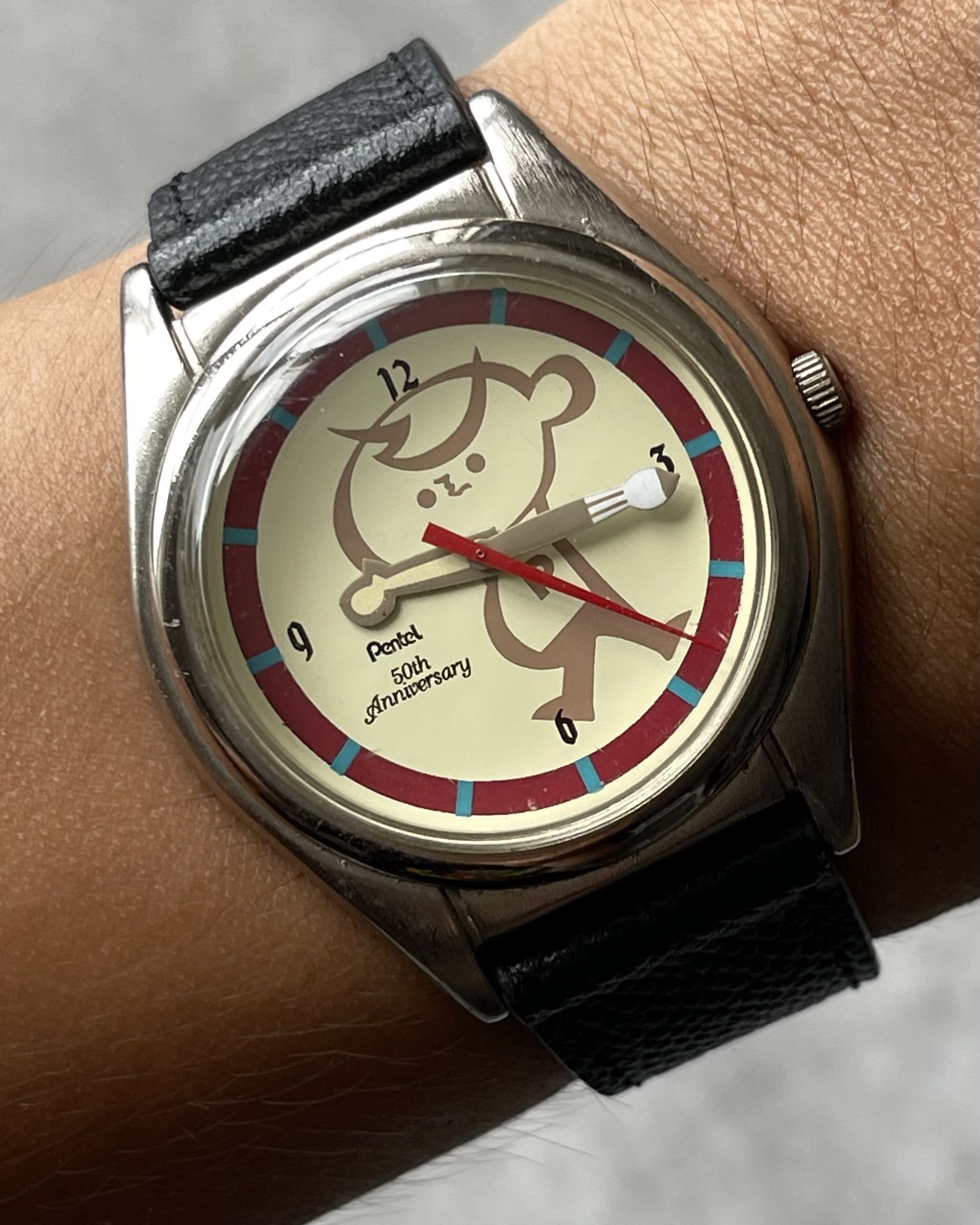 PENTEL BRUSH MASCOT 50TH ANNIVERSARY VINTAGE QUARTZ WATCH