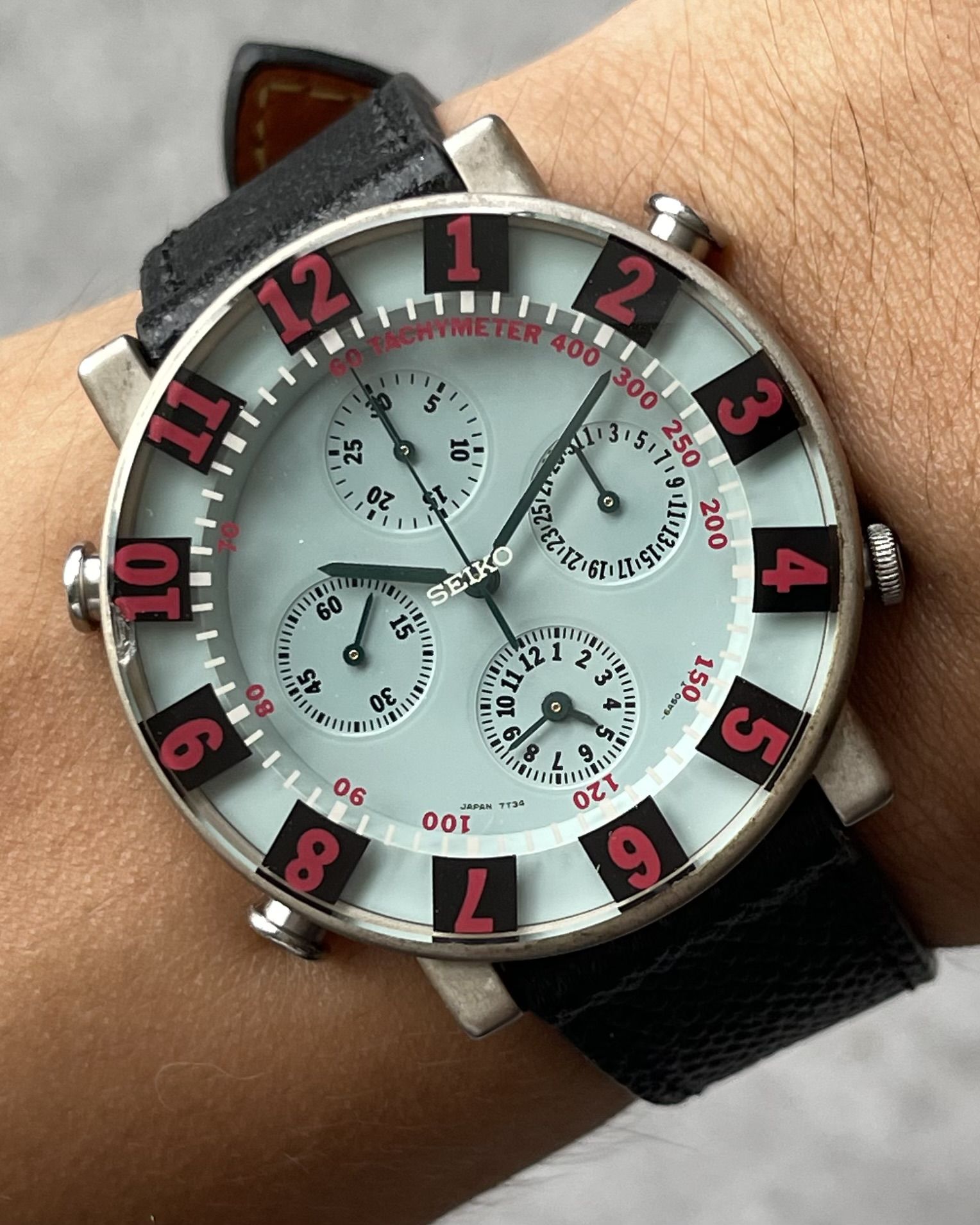 SEIKO SOTTSASS MULTI-SUBDIAL FLOATING NUMERAL VINTAGE QUARTZ WATCH