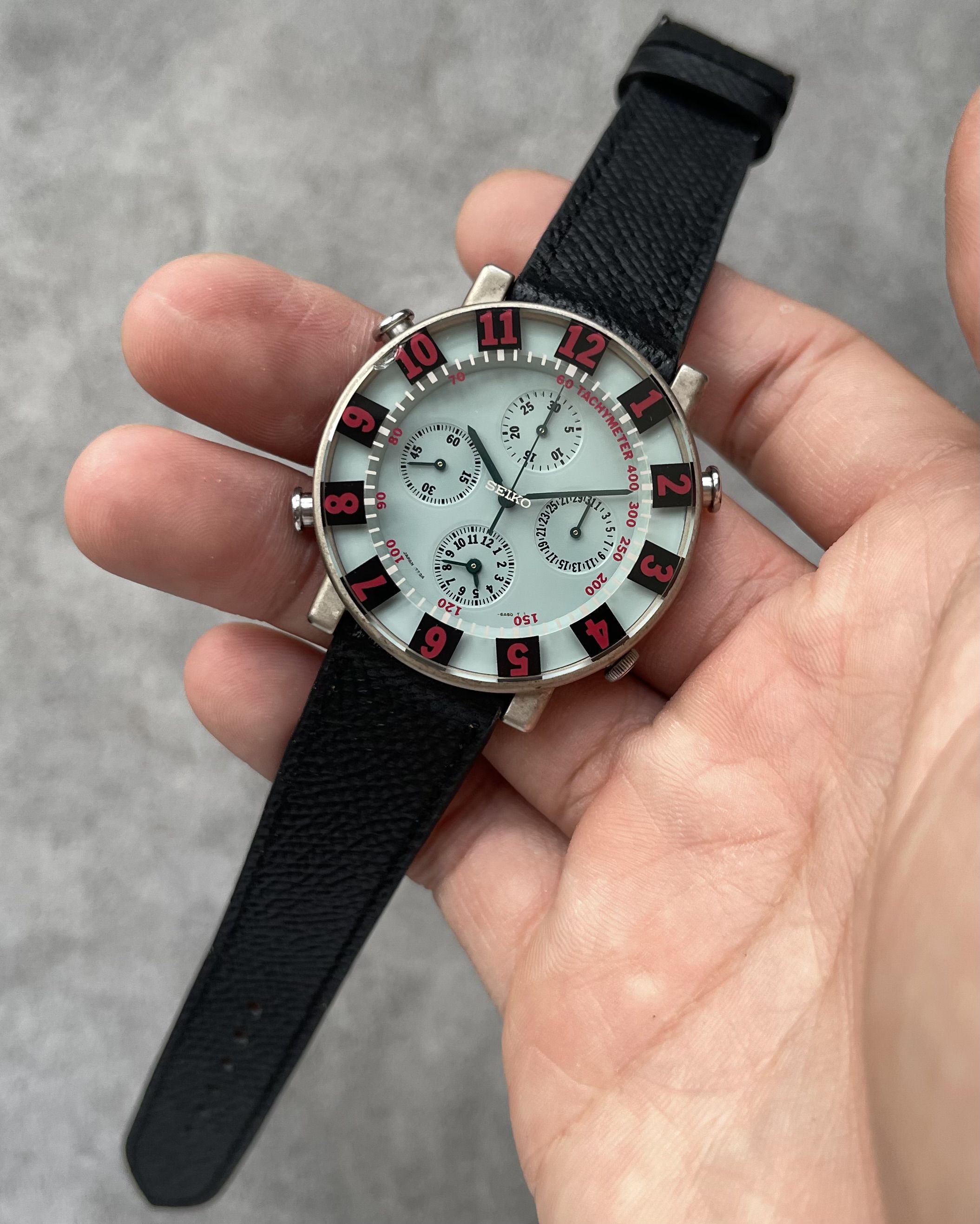 SEIKO SOTTSASS MULTI-SUBDIAL FLOATING NUMERAL VINTAGE QUARTZ WATCH