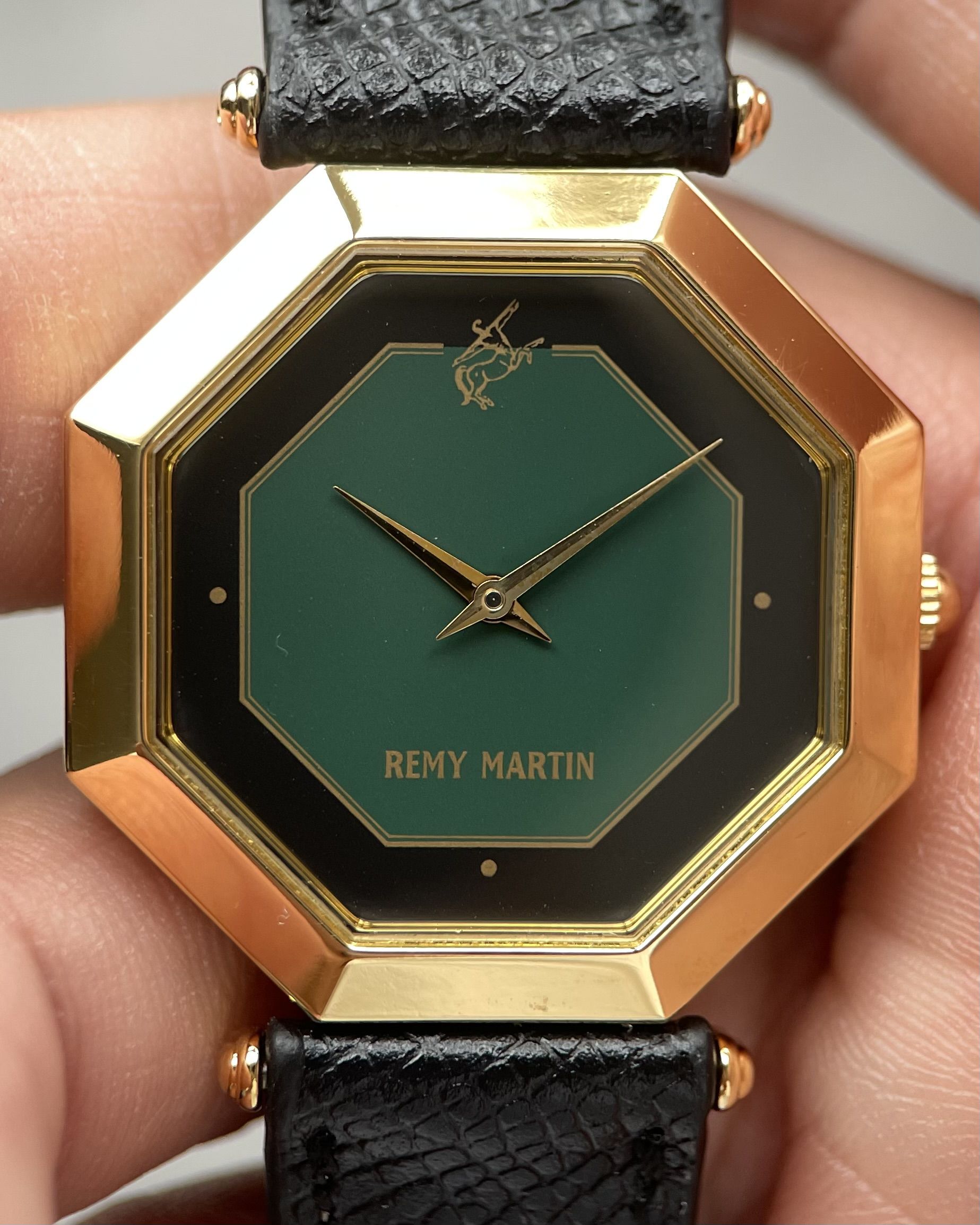 RÉMY MARTIN GREEN OCTAGON VINTAGE QUARTZ WATCH