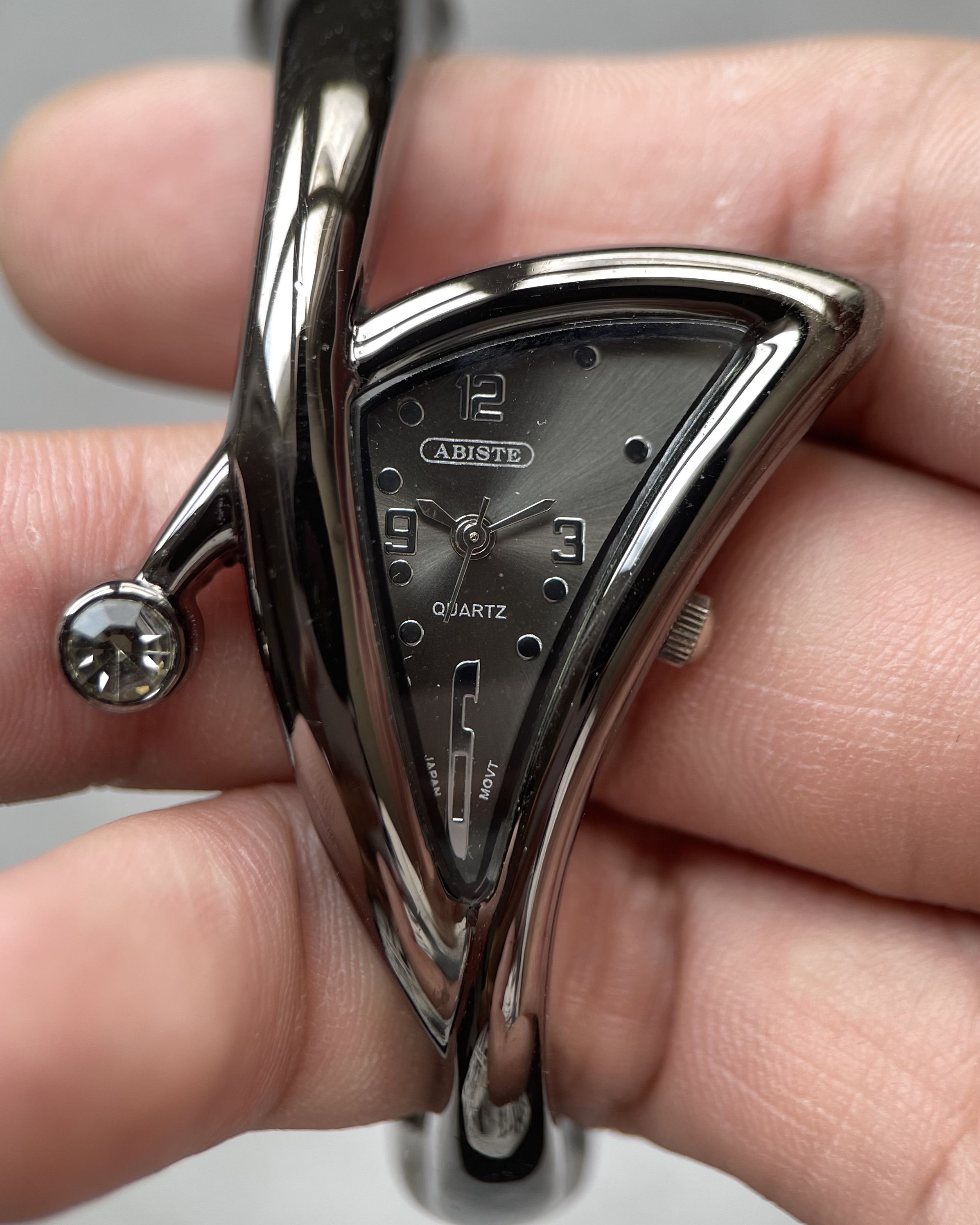 RE-ORDER for Anthony Morales Aldana ABISTE ASYMMETRICAL TRIANGLE BANGLE VINTAGE QUARTZ WATCH