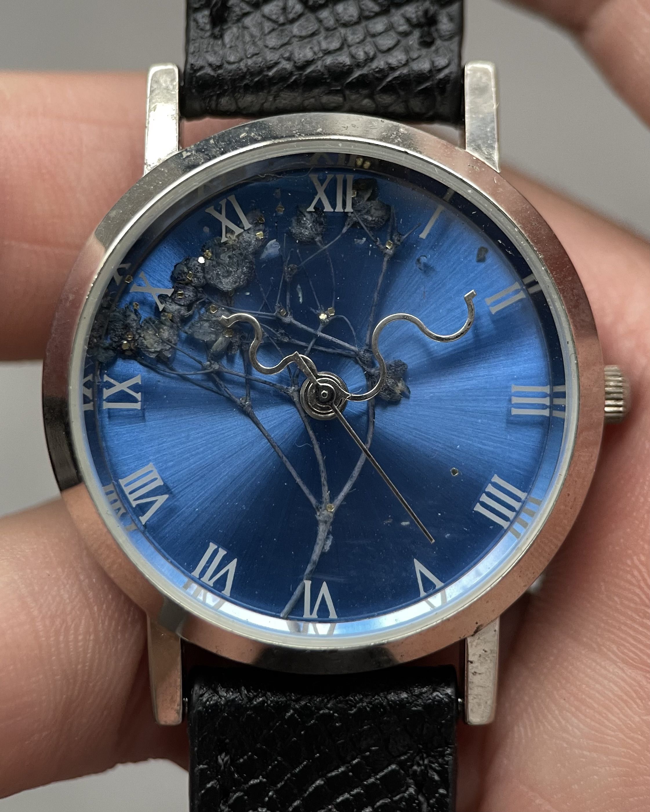 HANDMADE PRESSED FLOWER VINTAGE QUARTZ WATCH