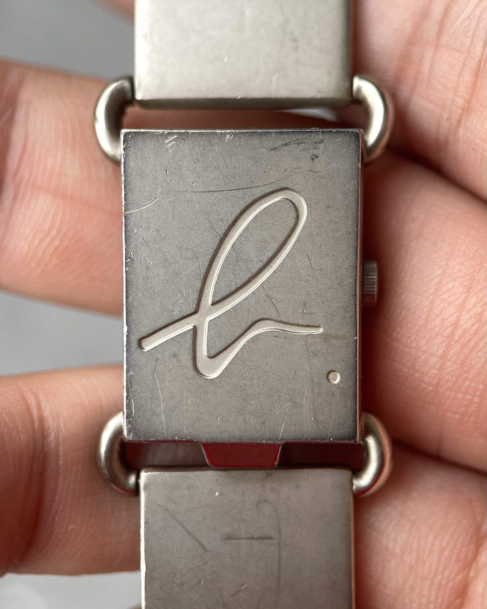 AGNES B RECTANGULAR SECRET COVER VINTAGE QUARTZ WATCH