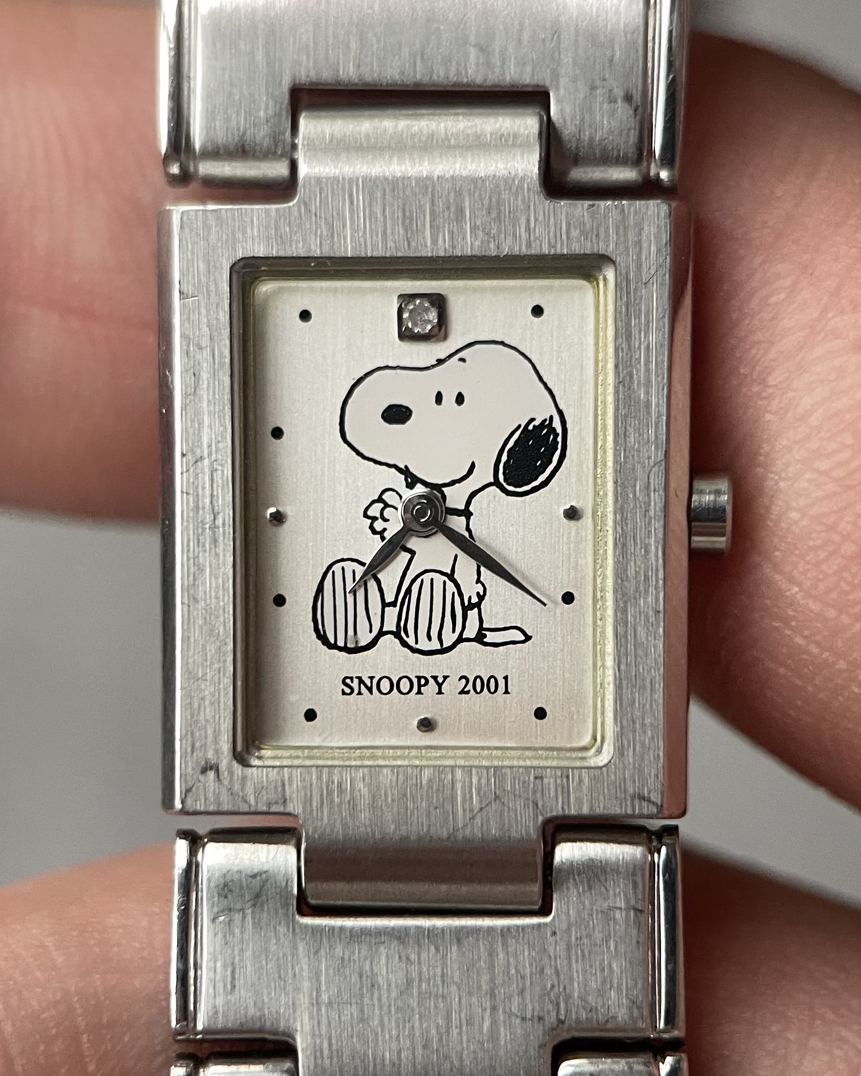 PEANUTS SNOOPY 2001 DIAMOND MARKER VINTAGE QUARTZ WATCH