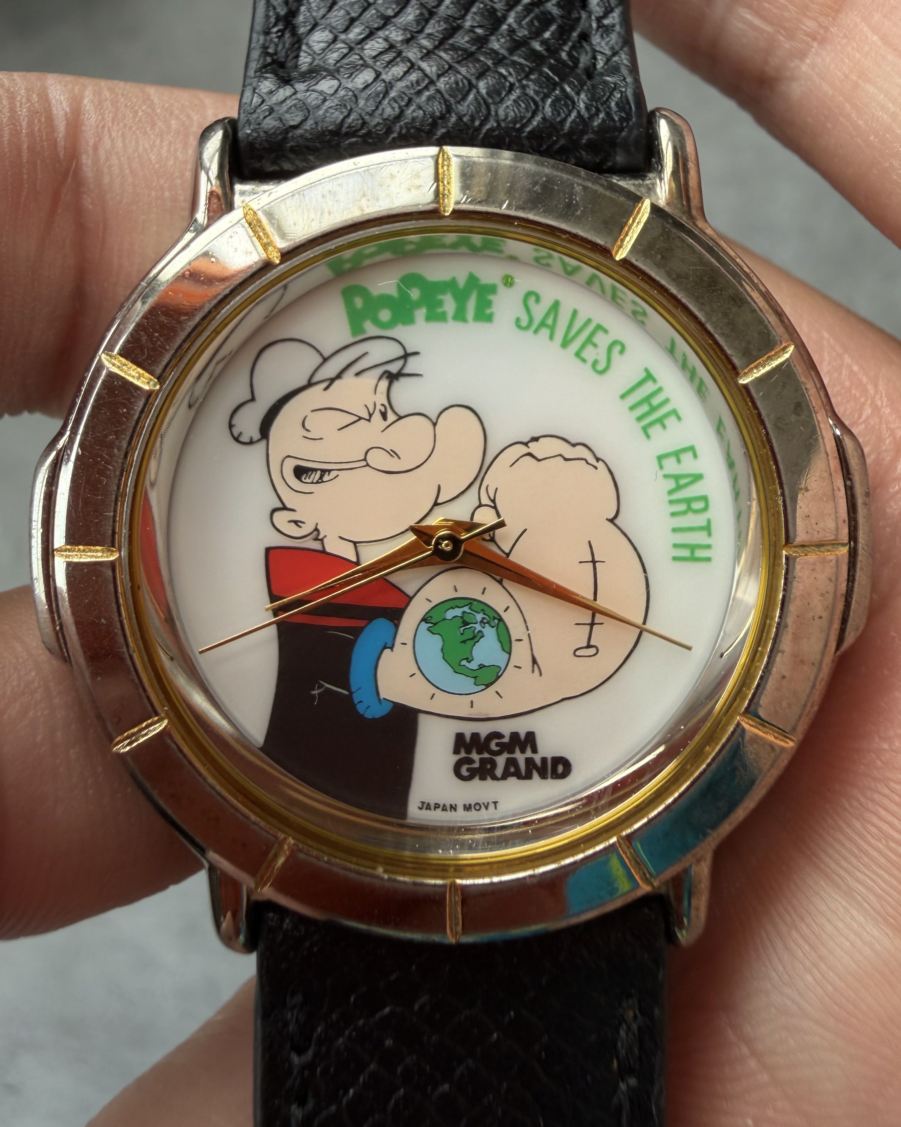 MGM GRAND POPEYE SAVES THE EARTH VINTAGE QUARTZ WATCH