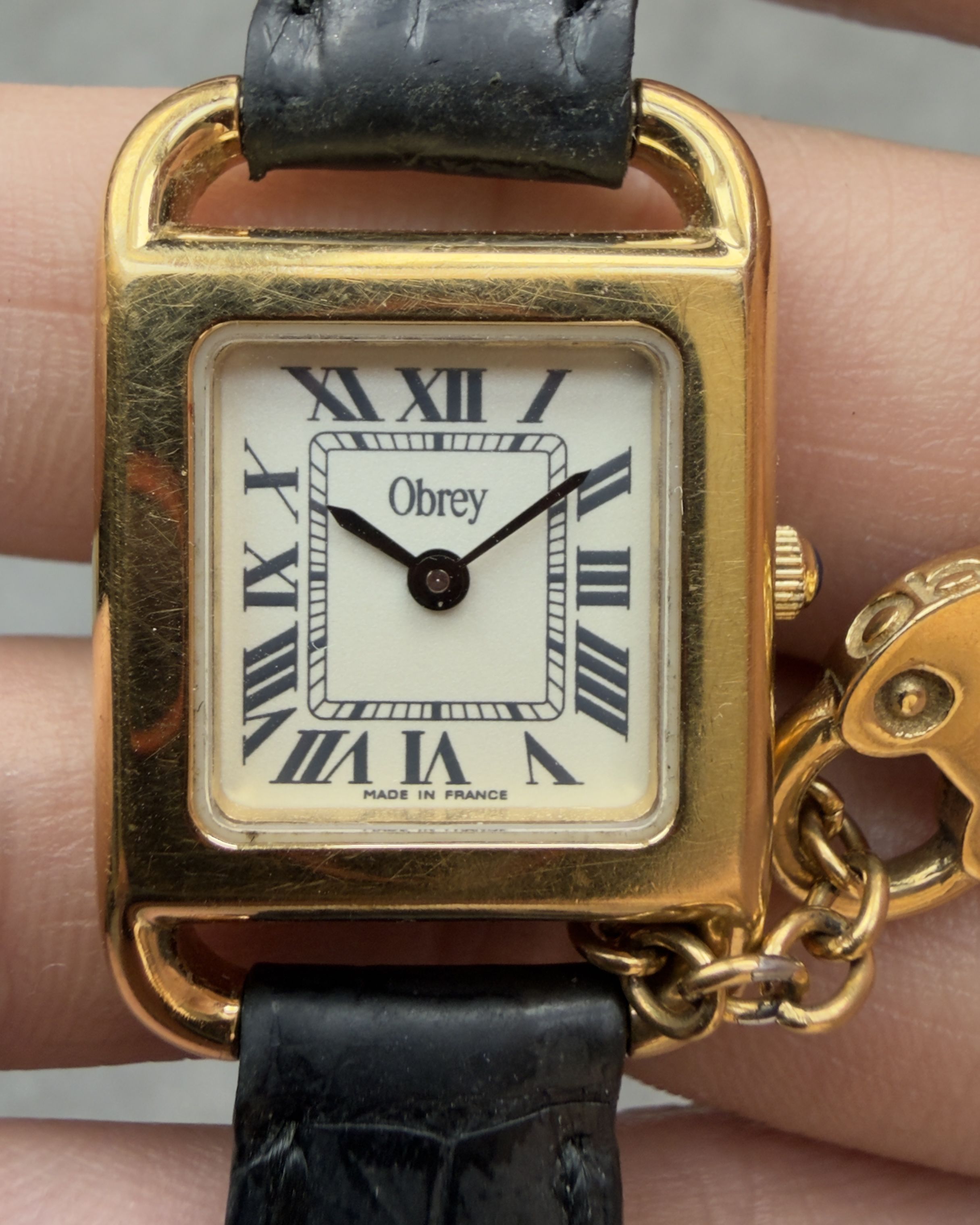 OBREY HEARTLOCK TANK VINTAGE QUARTZ WATCH 