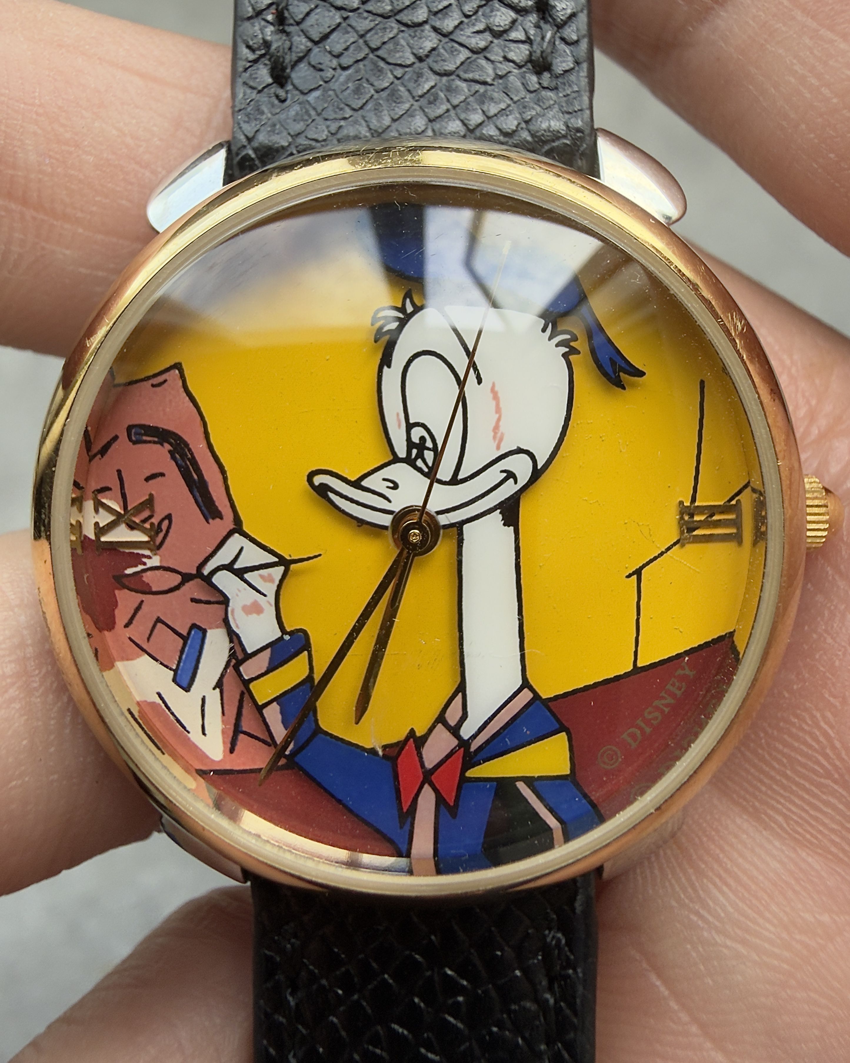 DONALD DUCK THE PAINTER VINTAGE QUARTZ WATCH 