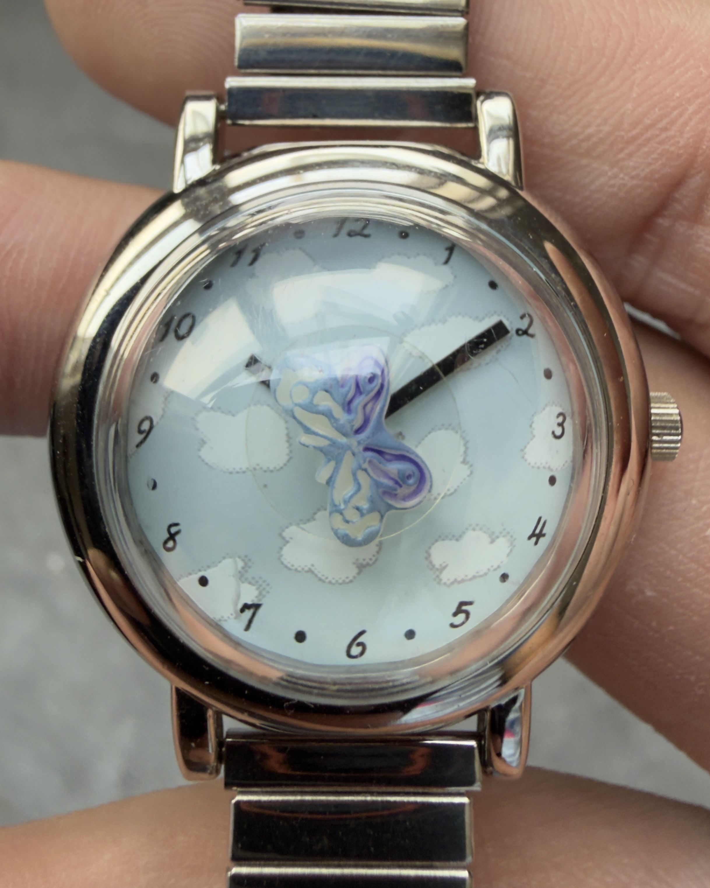 3D BUTTERFLY SECOND HAND VINTAGE QUARTZ WATCH