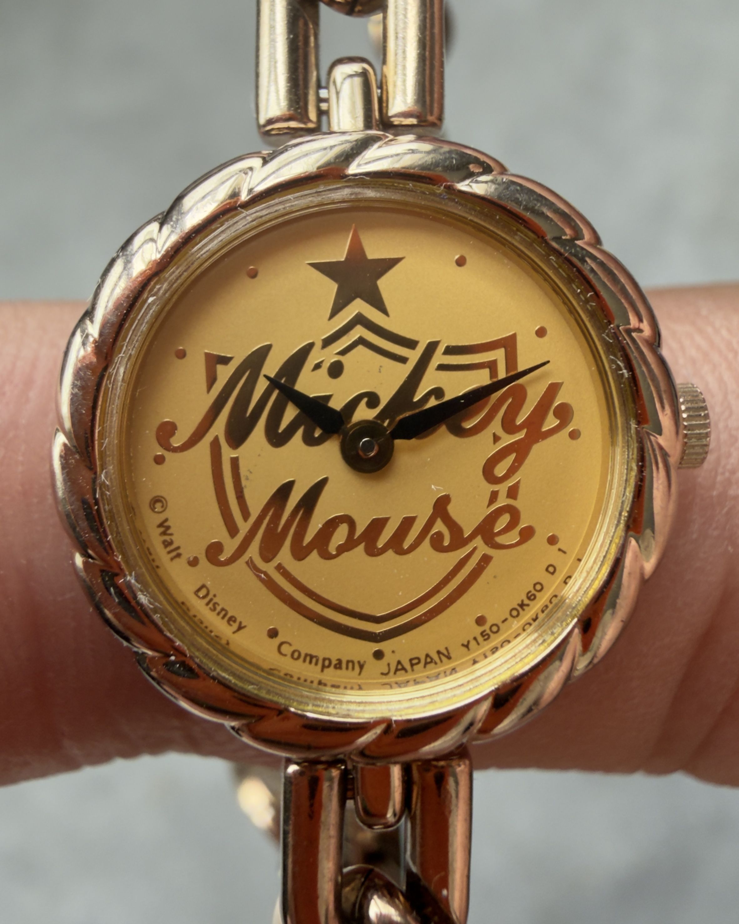 DISNEY MICKEY MOUSE CUBAN CHAIN VINTAGE QUARTZ WATCH