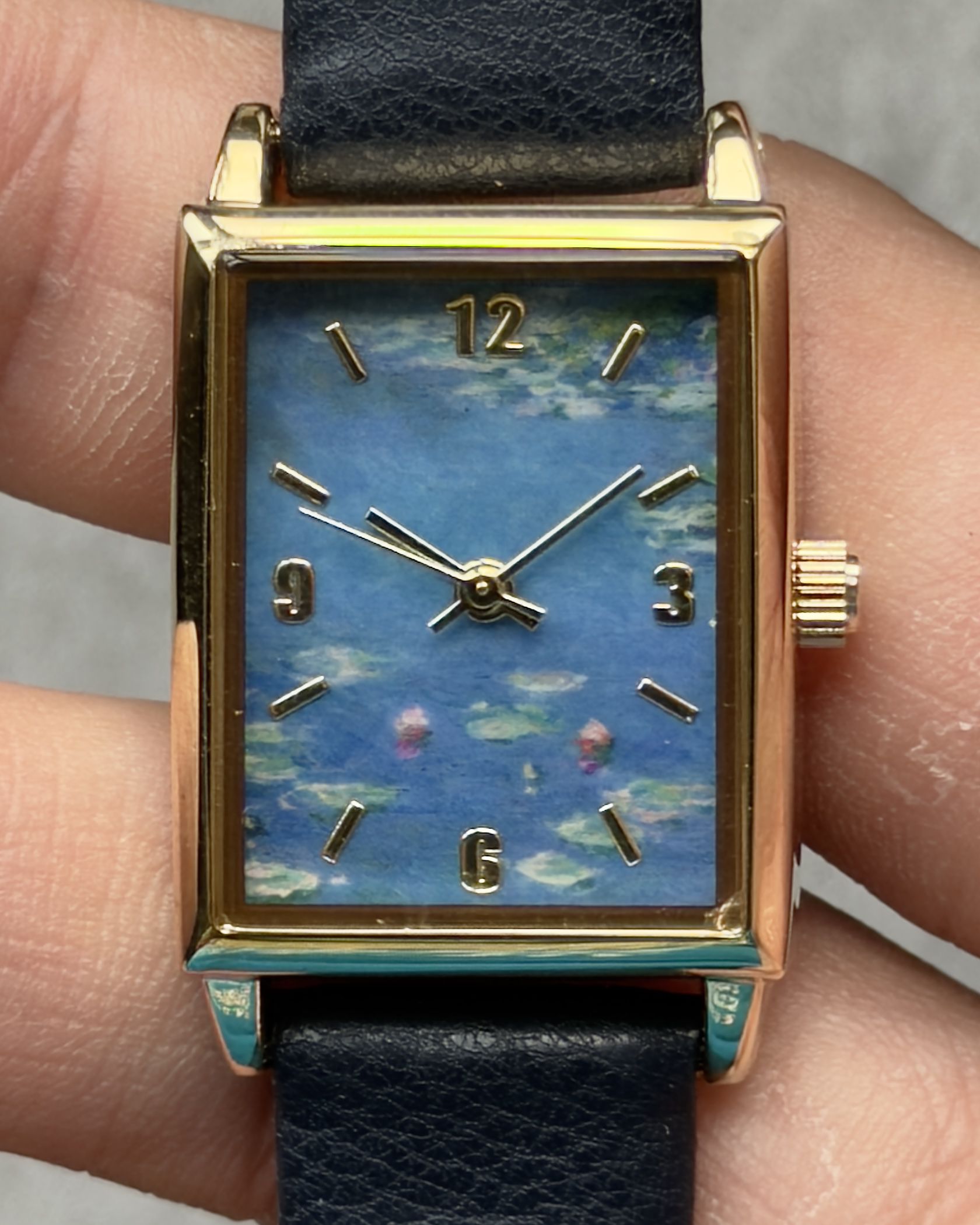 BLEU BLEUET CLAUDE MONET WATER LILIES VINTAGE QUARTZ WATCH