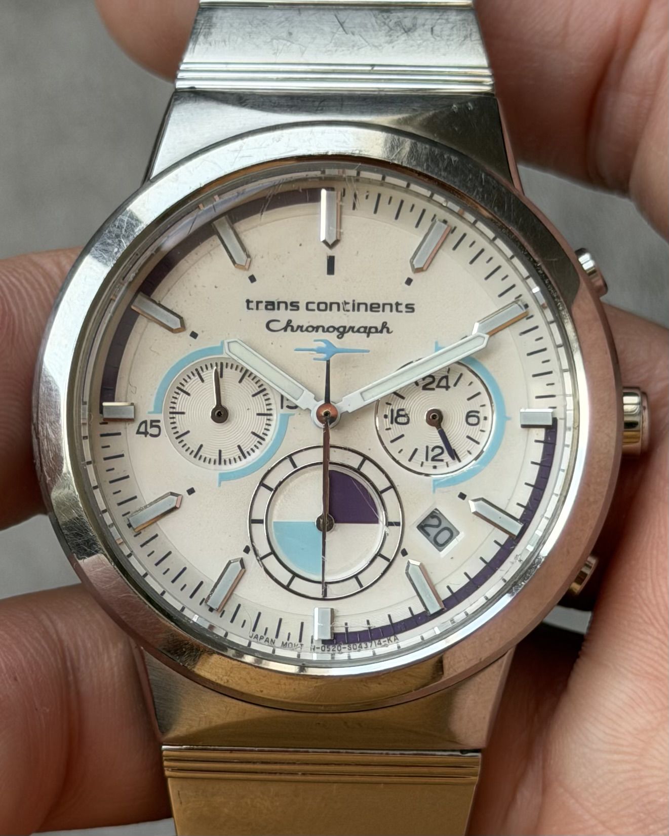 TRANS CONTINENTS CHRONOGRAPH VINTAGE QUARTZ WATCH