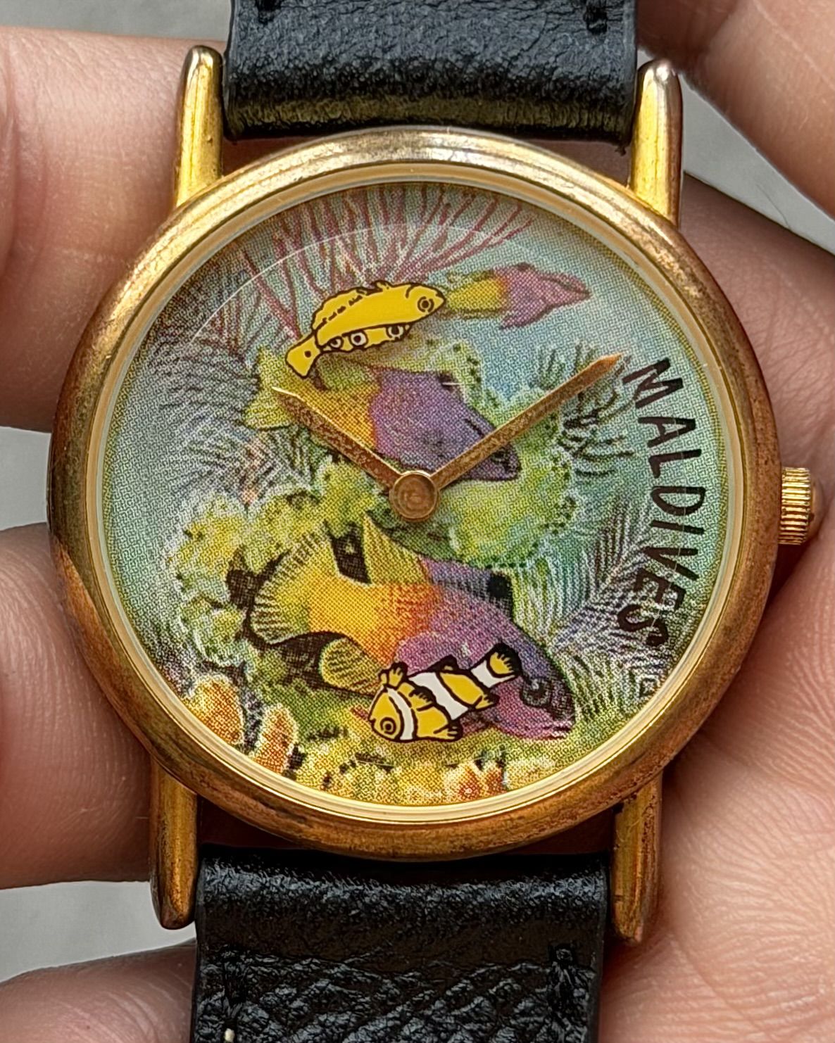 MALDIVES TROPICAL FISH VINTAGE QUARTZ WATCH