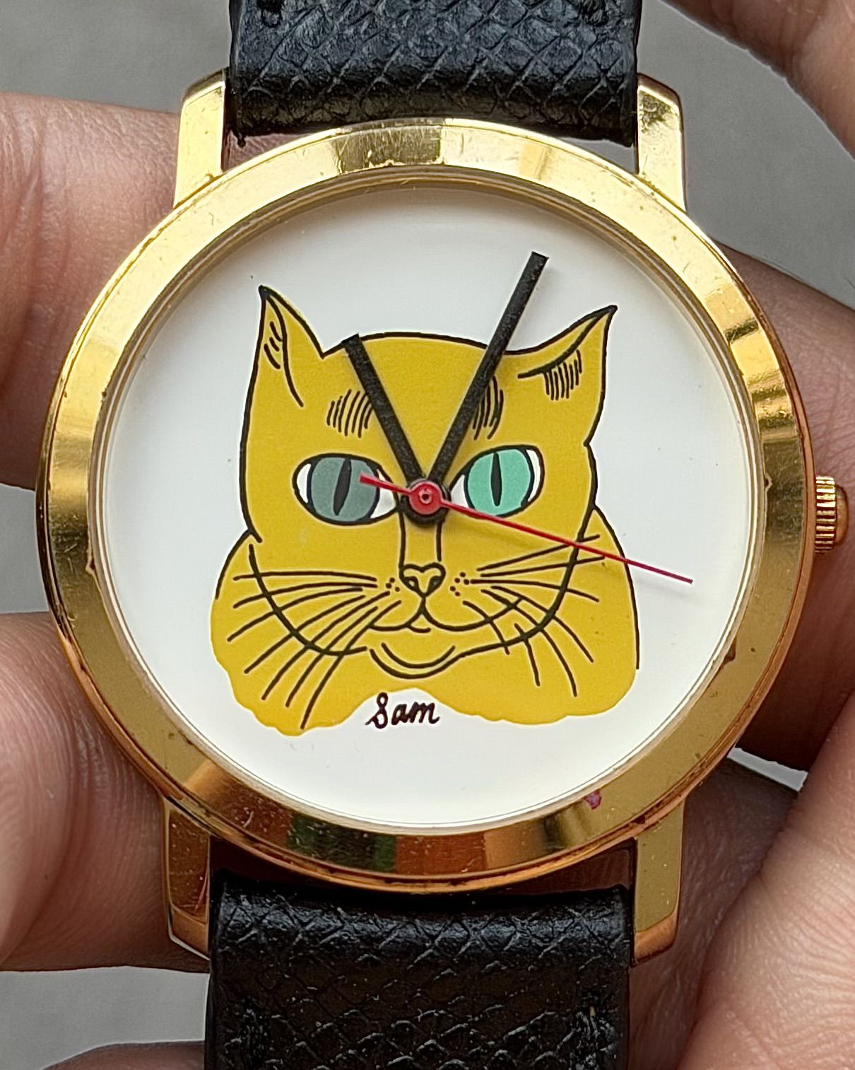 ANDY WARHOL 25 CATS NAMED SAM ART DIAL VINTAGE QUARTZ WATCH