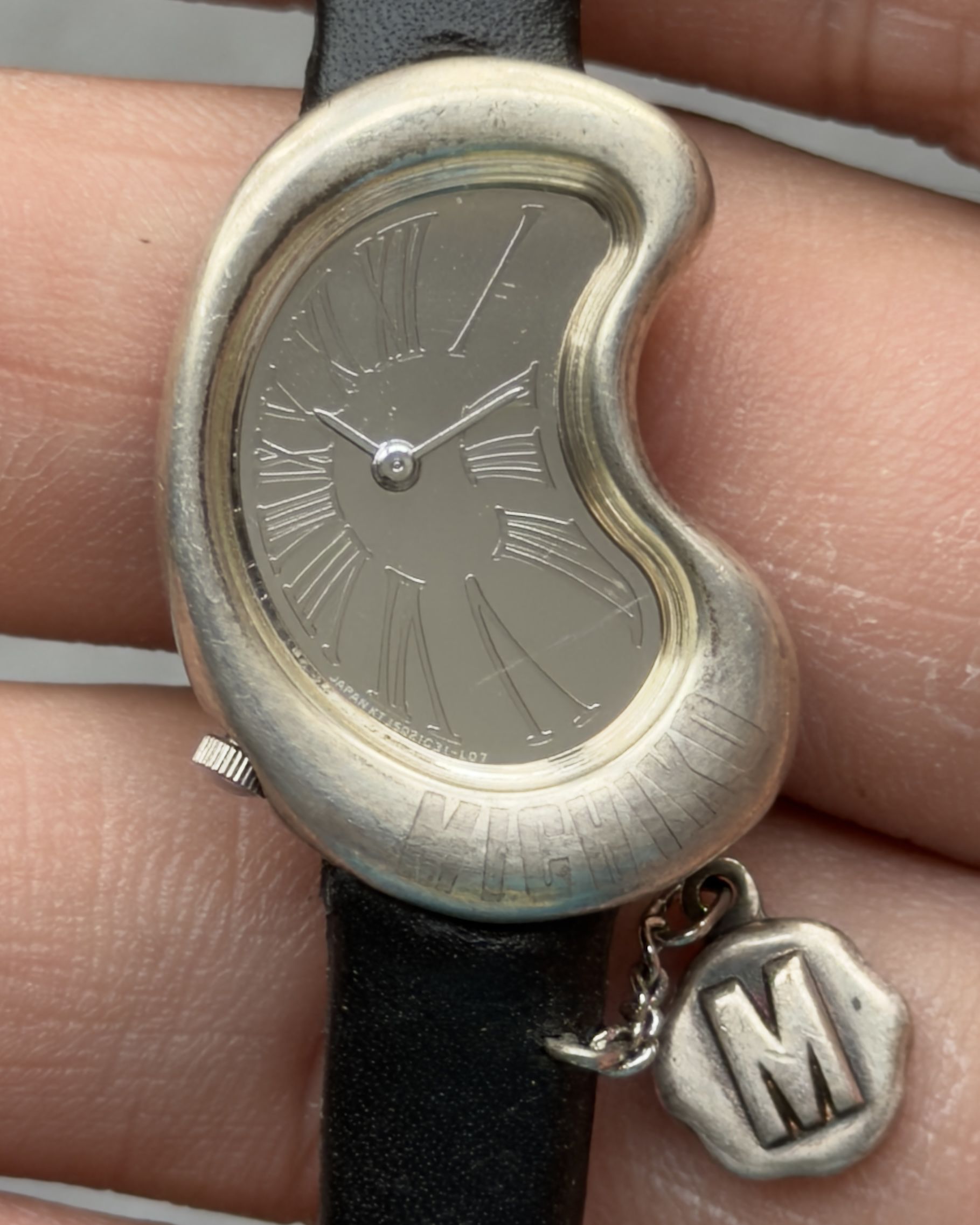 MICHIKO LONDON MELTED SILVER VINTAGE QUARTZ WATCH 