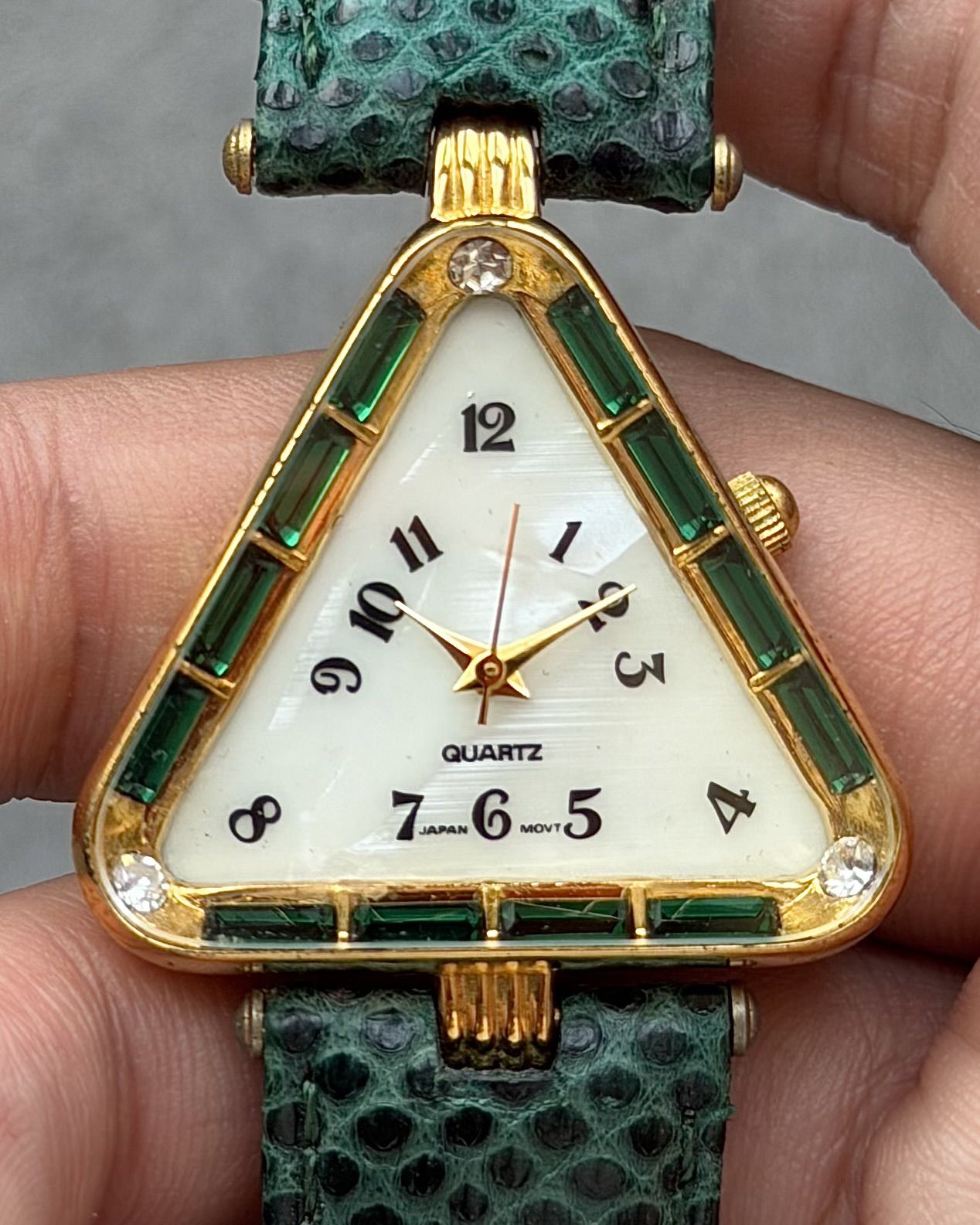 RETRO TRIANGULAR GEM SET LADIES WATCH