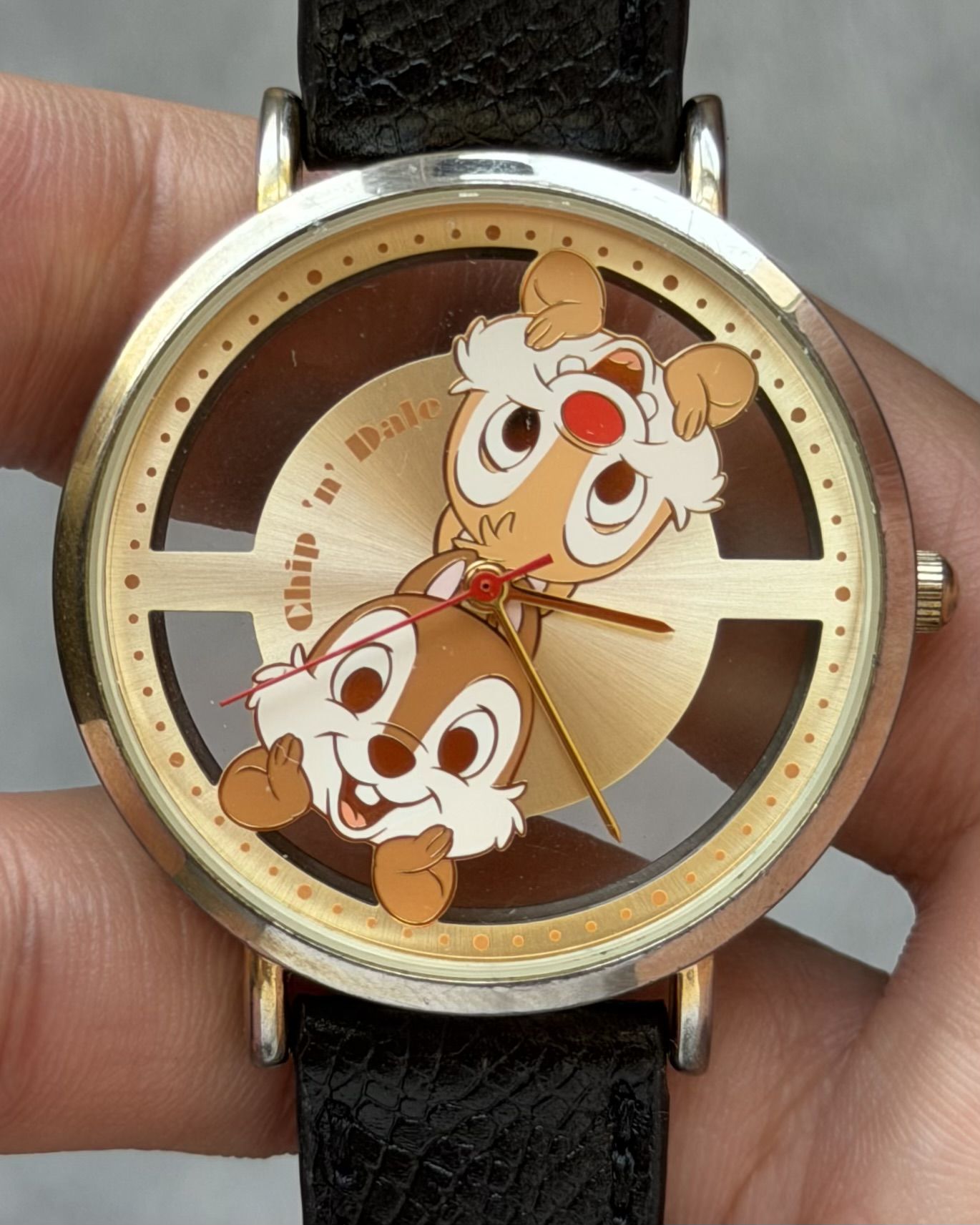 CHIP N DALE SEE THROUGH VINTAGE QUARTZ WATCH 