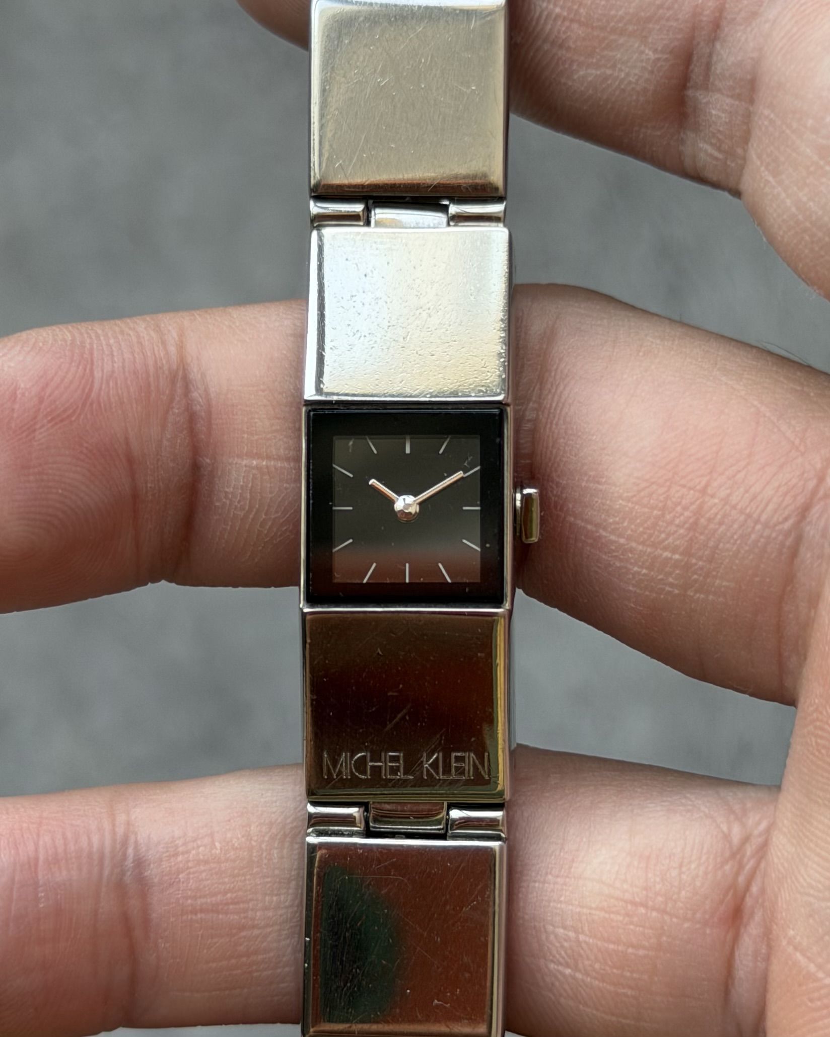 MICHEL KLEIN SQUARE LINK VINTAGE QUARTZ WATCH 