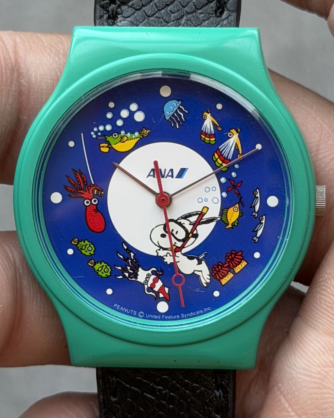 ANA SNOOPY UNDER THE SEA VINTAGE QUARTZ WATCH