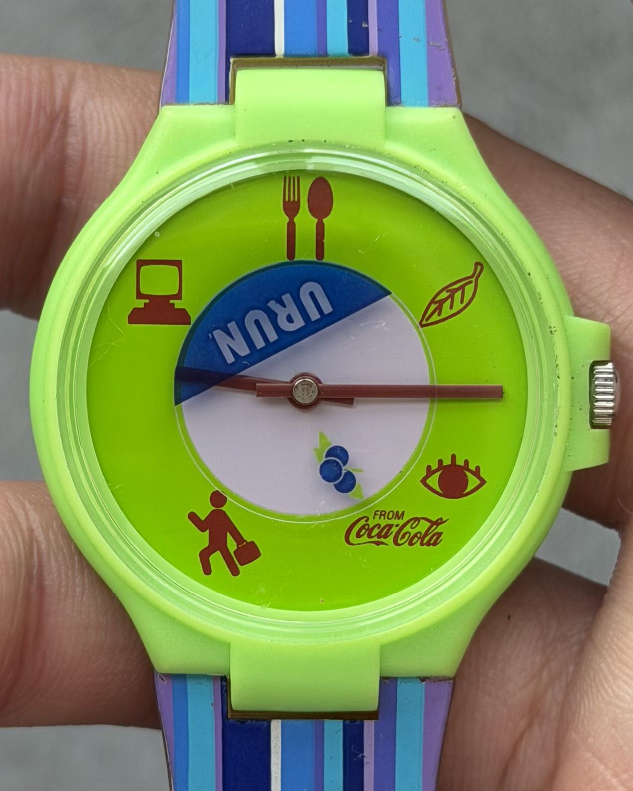 COCACOLA x SWATCH URUN VINTAGE QUARTZ WATCH 