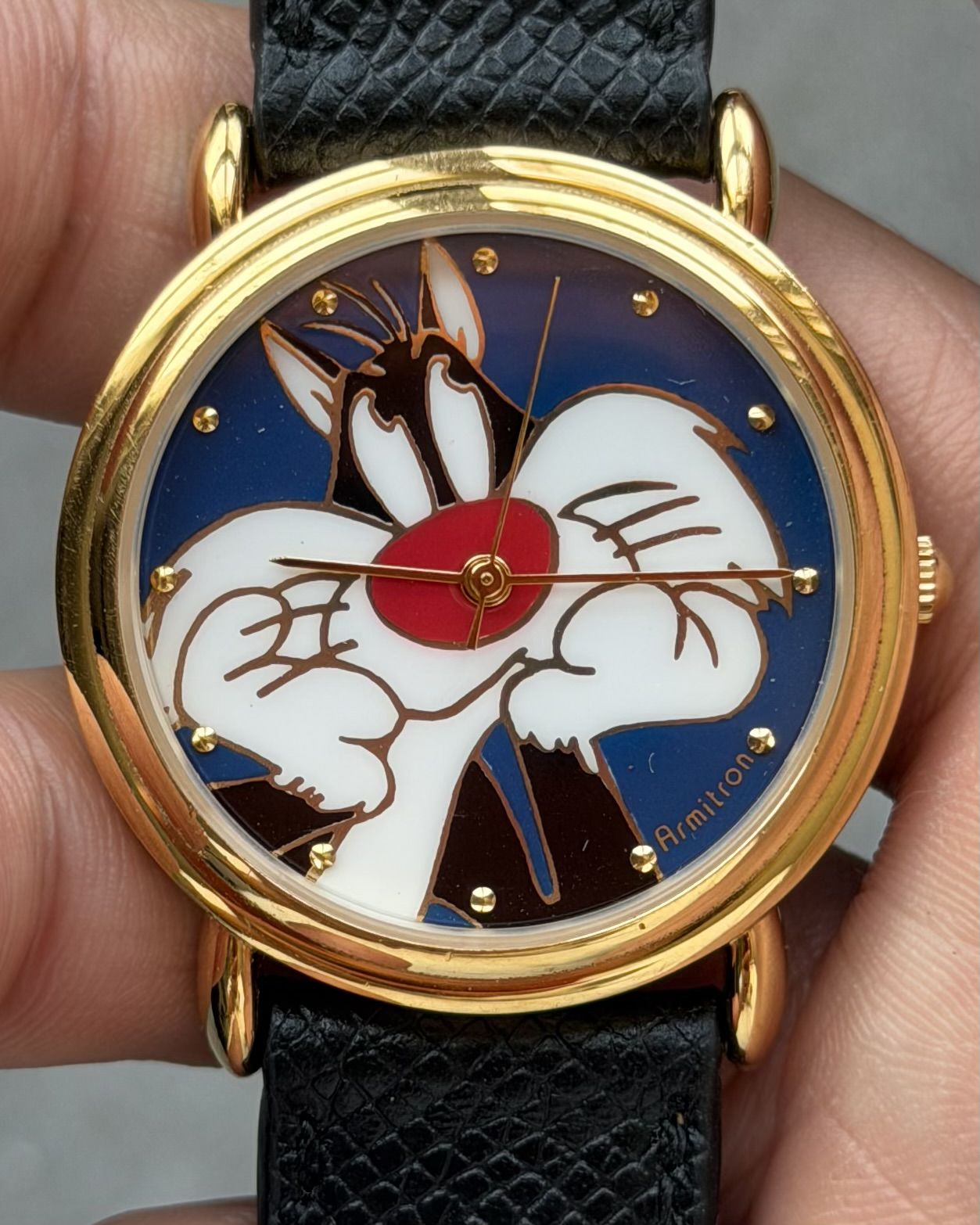 ARMITRON SYLVESTER PORTRAIT VINTAGE QUARTZ WATCH 