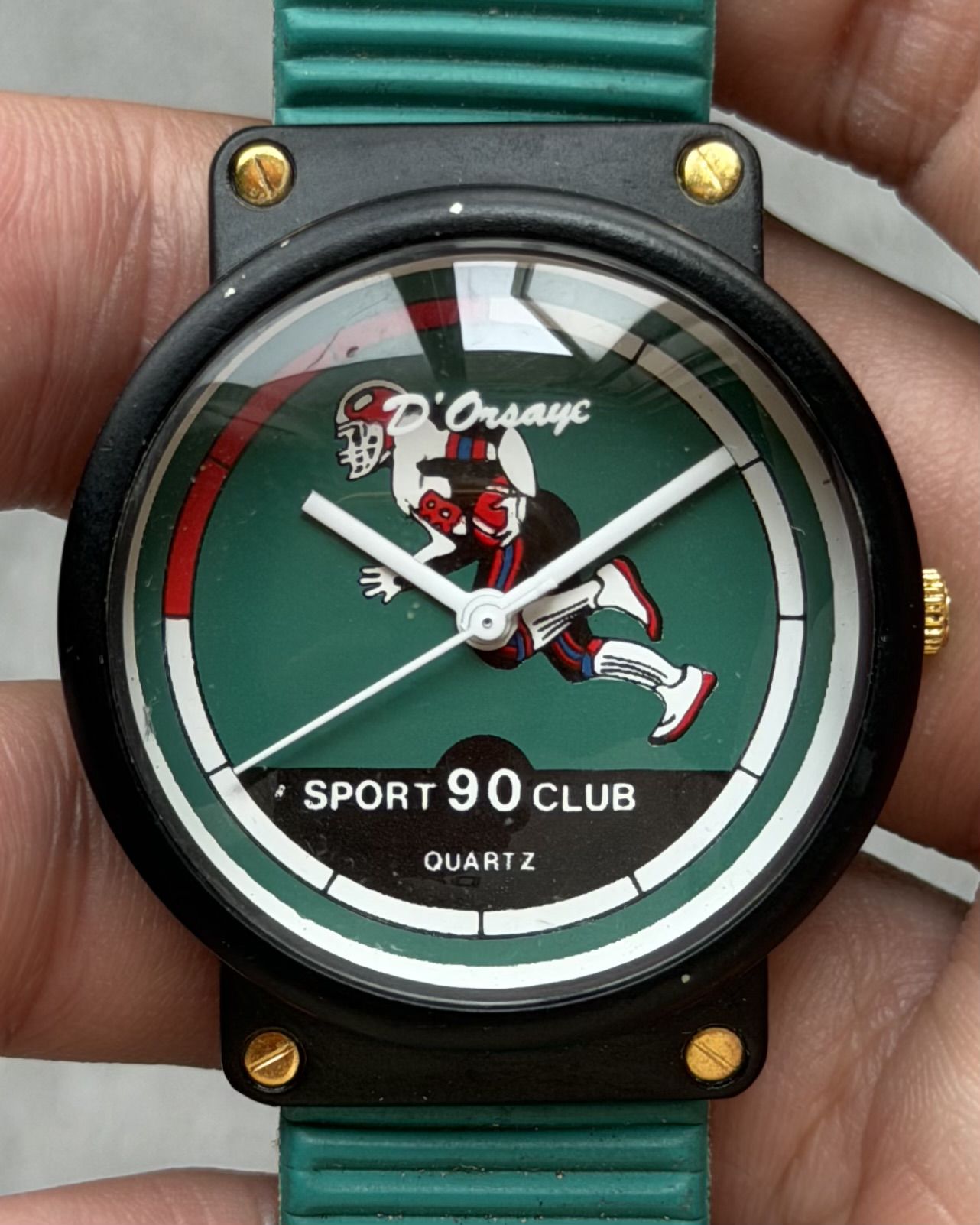 D’ORSAY SPORT 90 CLUB FOOTBALL PLAYER DIAL VINTAGE QUARTZ WATCH