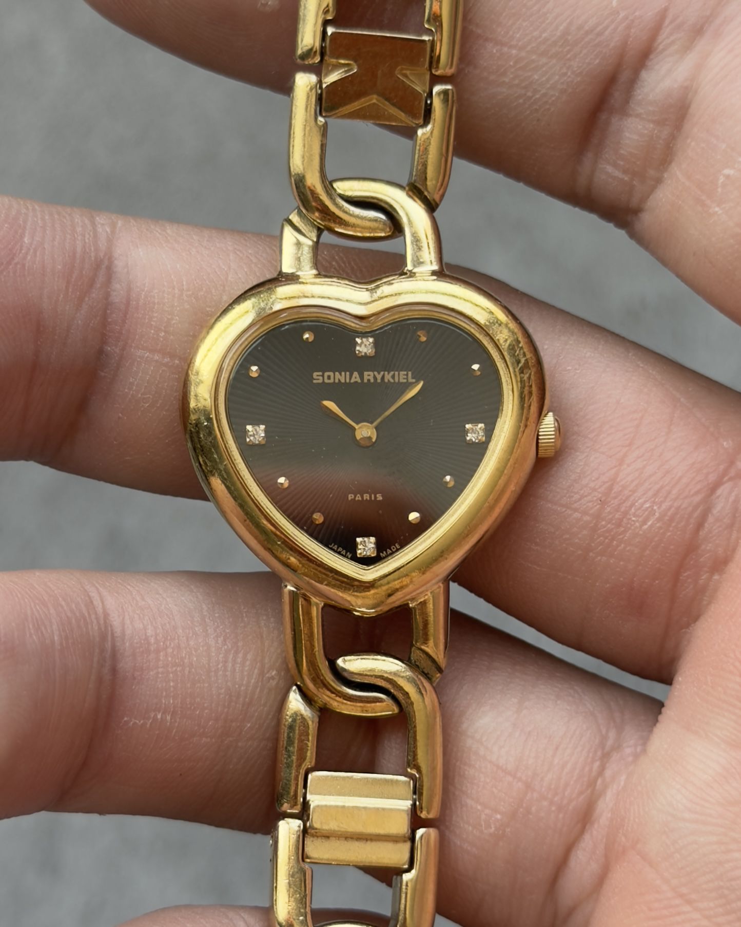 SONIA RYKIEL GOLDEN LOVE LINK VINTAGE QUARTZ WATCH
