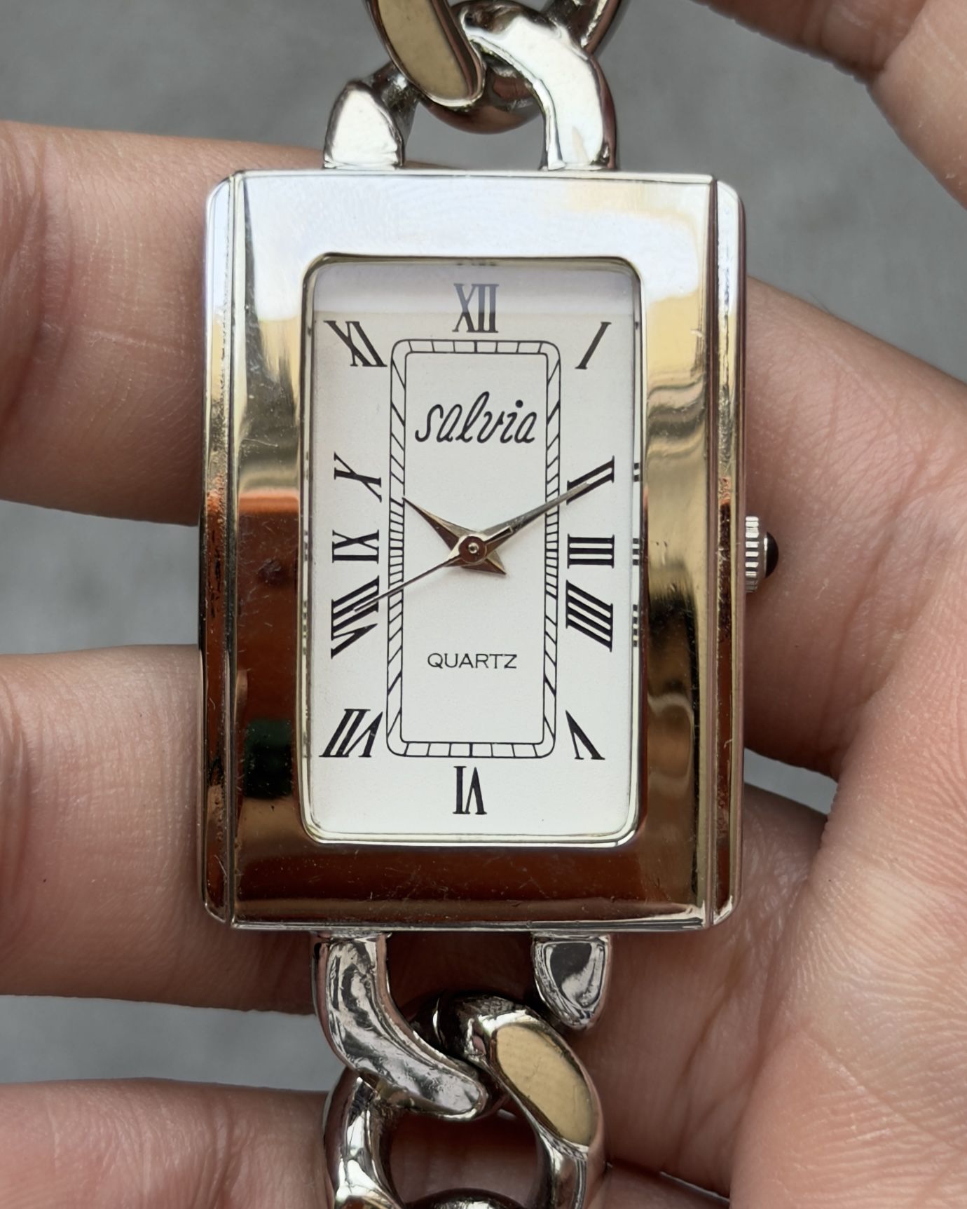 SALVIA TANK CHAIN BRACELET VINTAGE QUARTZ WATCH