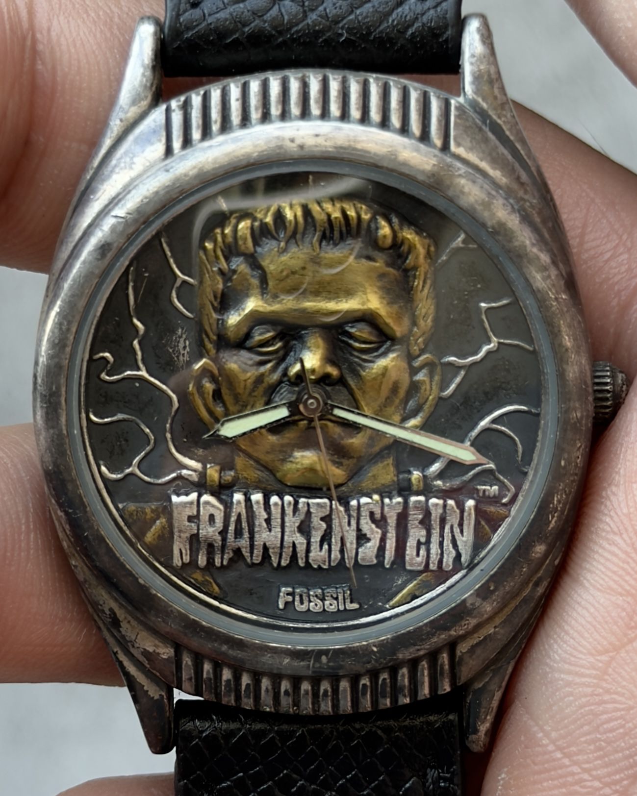 FOSSIL FRANKENSTEIN VINTAGE QUARTZ WATCH 