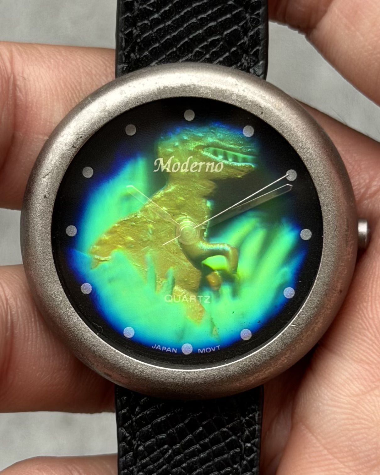 MODERNO DINOSAUR HOLOGRAM VINTAGE QUARTZ WATCH 