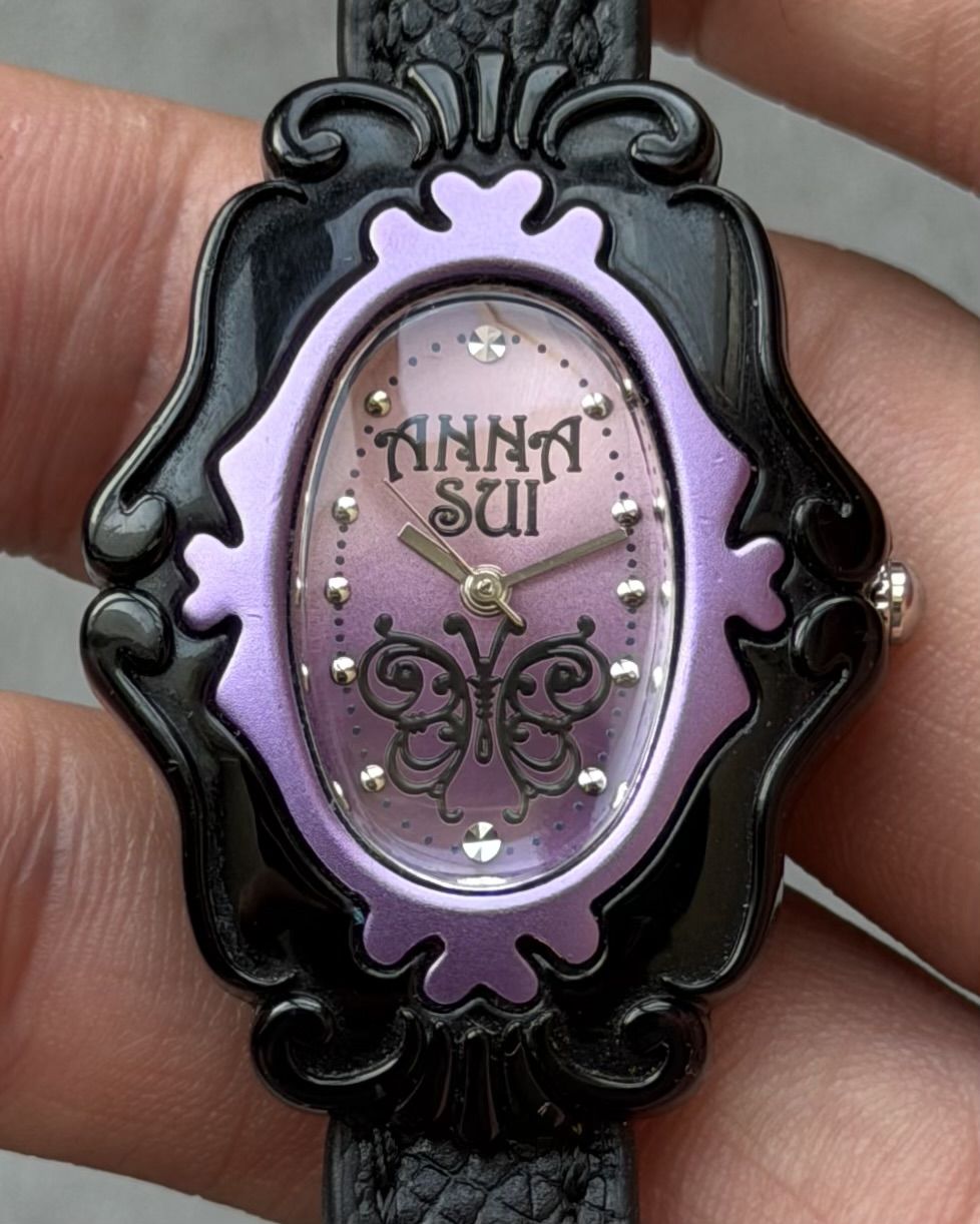 ANNA SUI PURPLE GOTHIC VINTAGE QUARTZ WATCH 