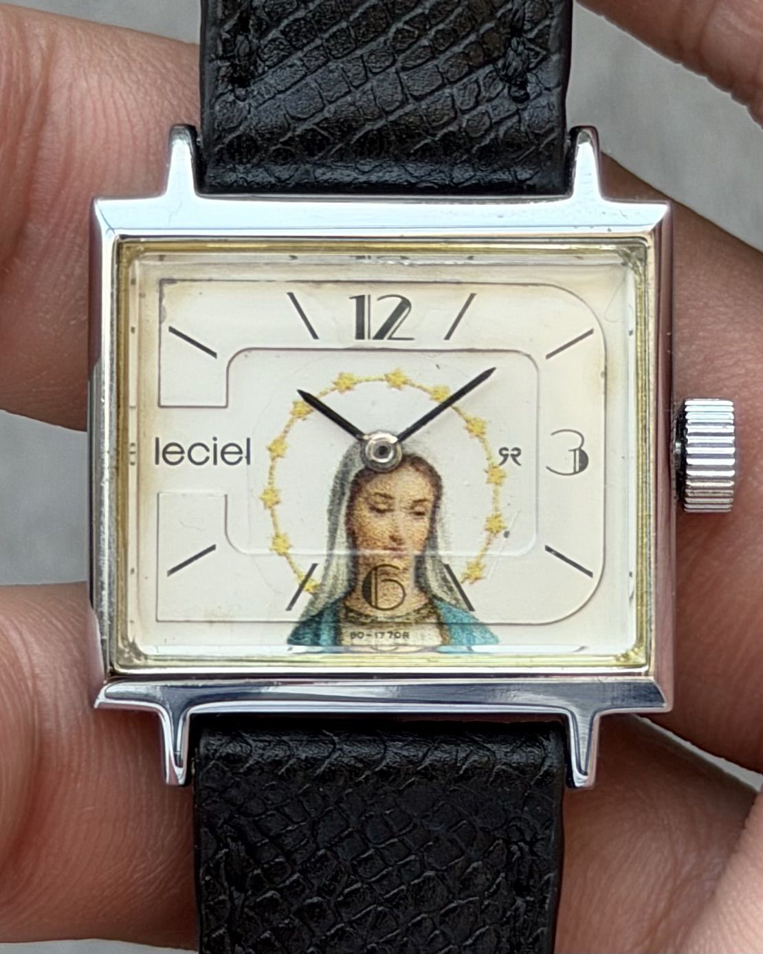 LECIEL OUR LADY OF THE MIRACULOUS MEDAL MANUAL WINDING VINTAGE WATCH 