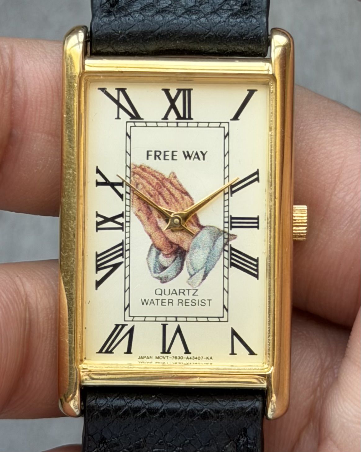 CITIZEN FREEWAY PRAYER HANDs VINTAGE QUARTZ WATCH 