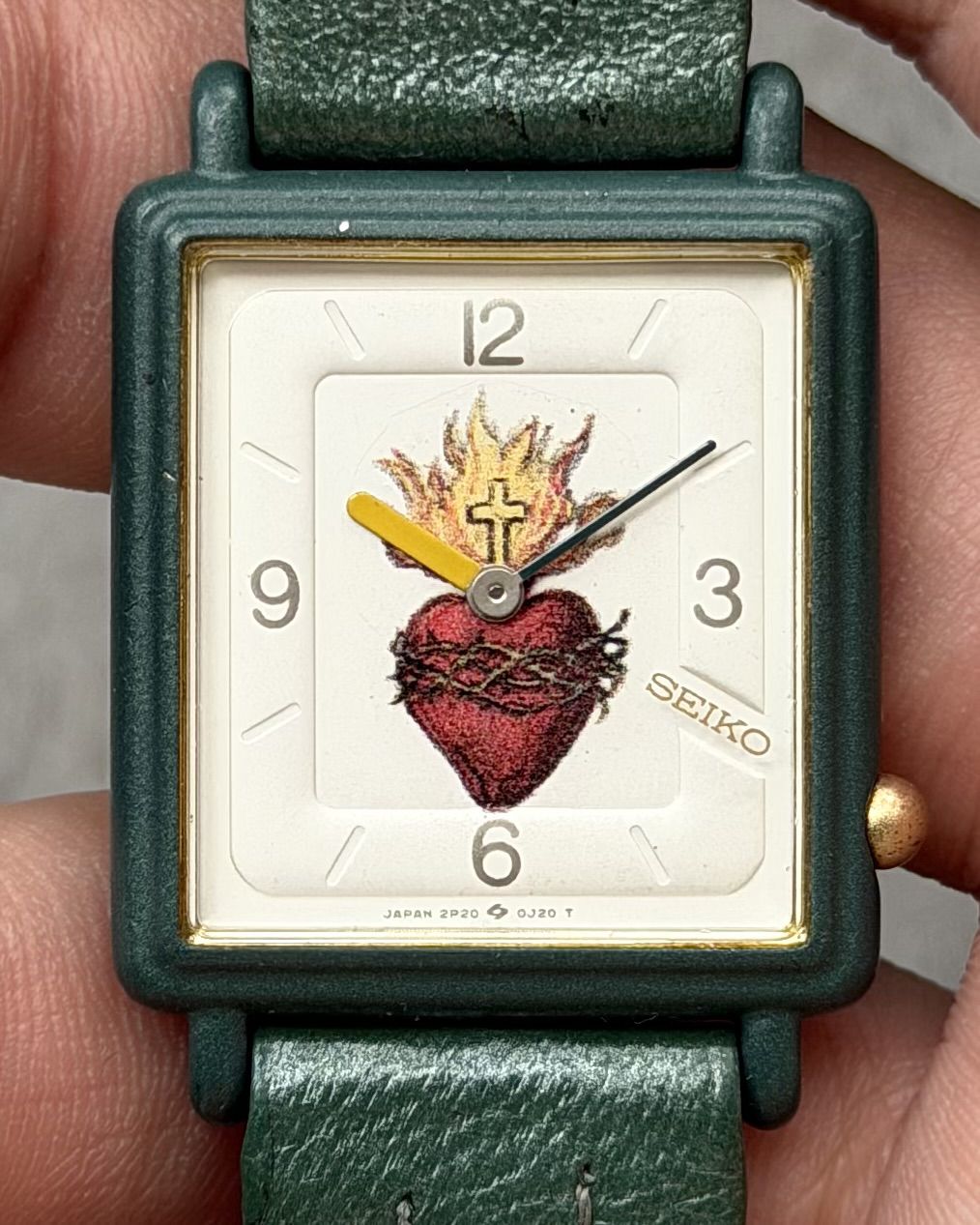 SEIKO BAUHAUS SACRED HEART OF JESUS VINTAGE QUARTZ WATCH 