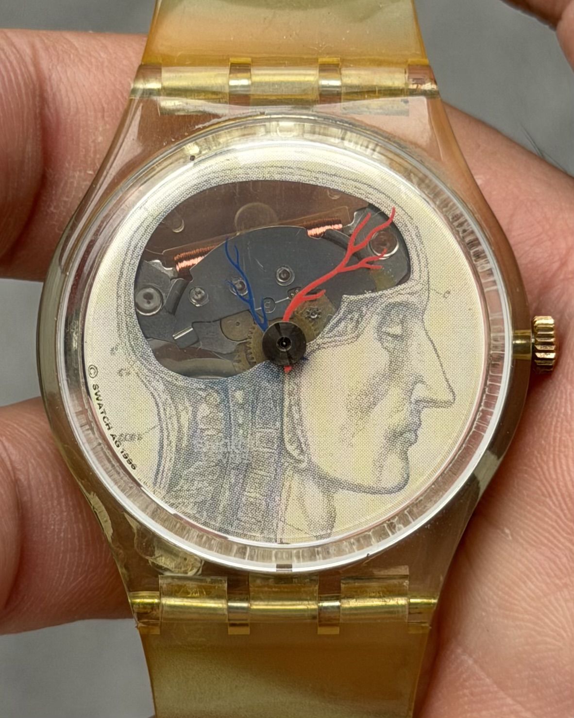 1996 SWATCH BRAIN TICKING VINTAGE QUARTZ WATCH 