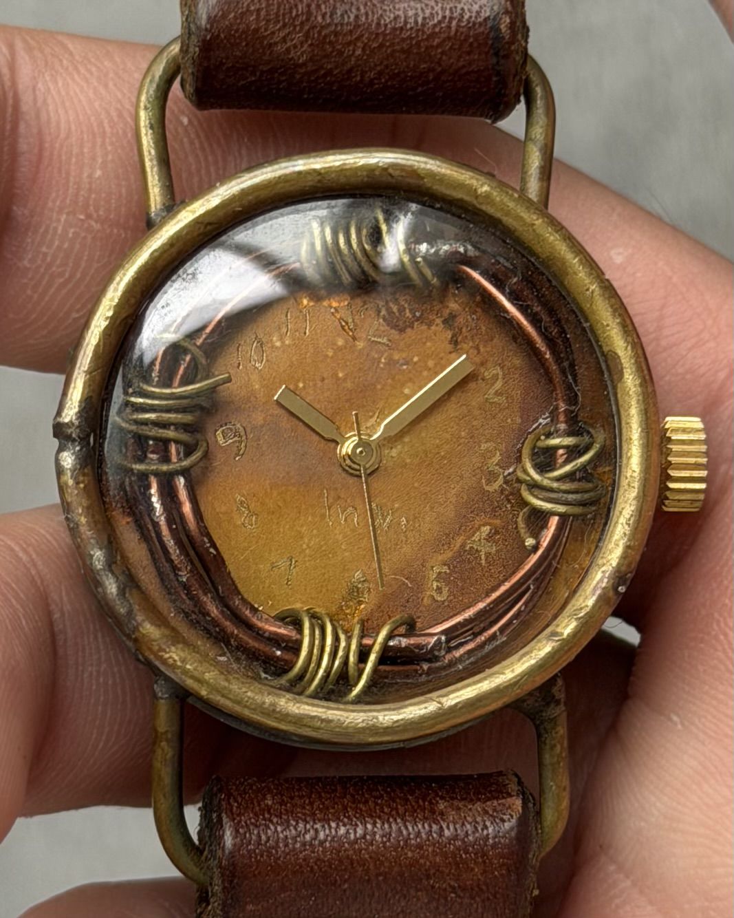 INA HANDCRAFTED COPPER ART VINTAGE QUARTZ WATCH