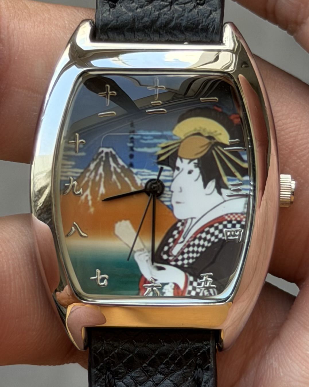 JAXIS JAPANESE UKIYO-E ART VINTAGE QUARTZ WATCH