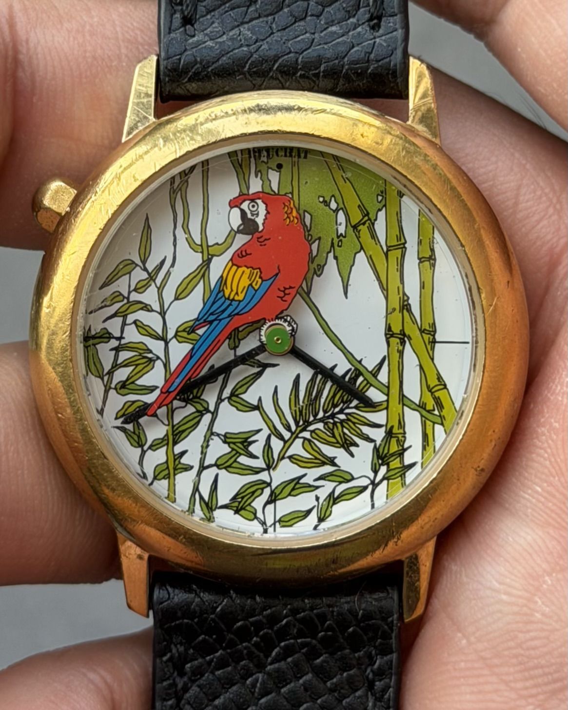 BEUCHAT TROPICAL PARROT VINTAGE QUARTZ WATCH
