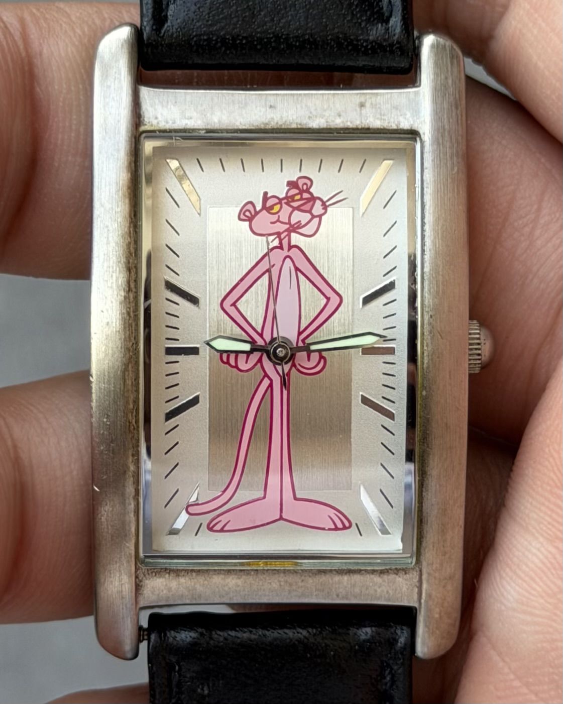 FOSSIL PINK PANTHER VINTAGE QUARTZ WATCH 