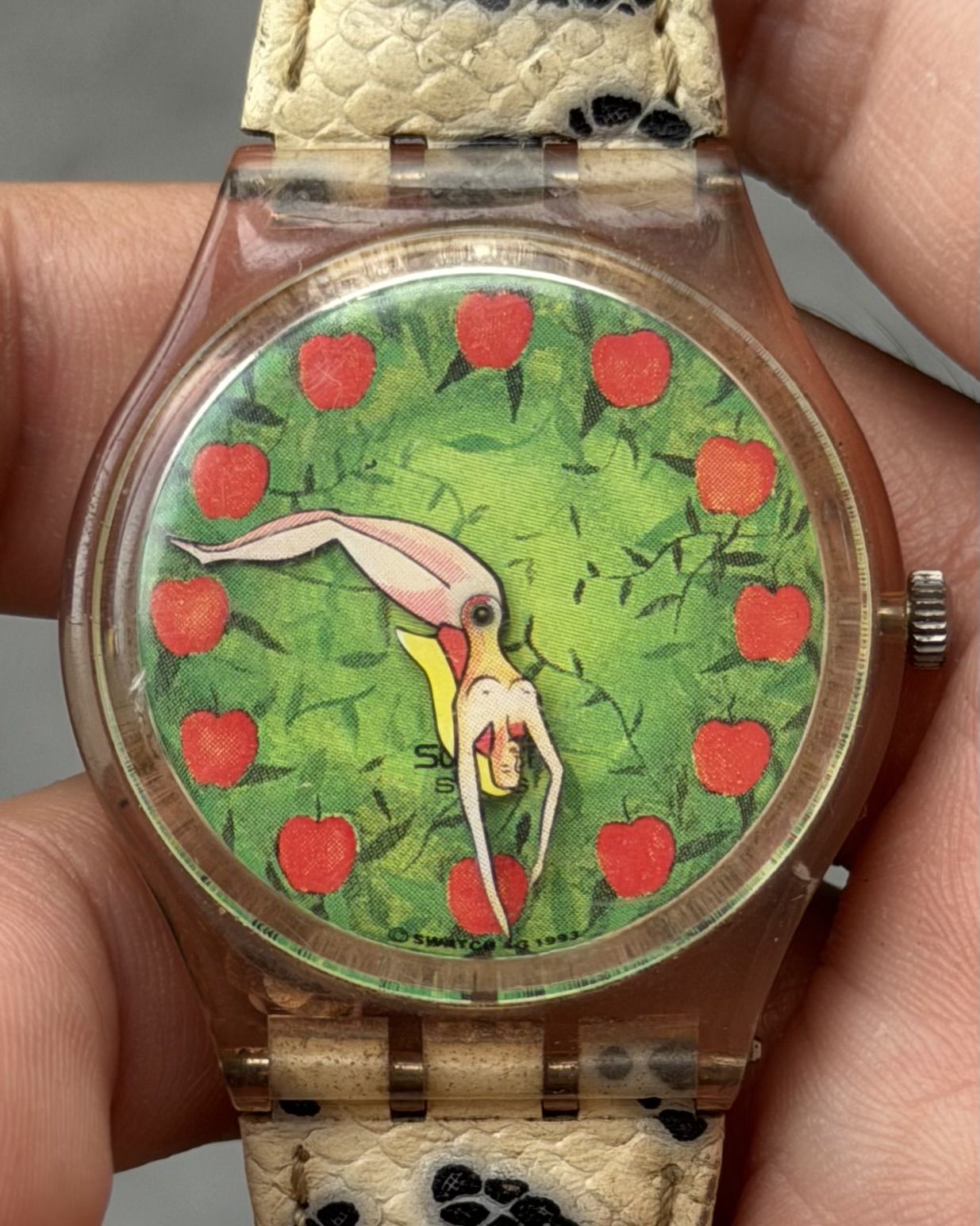 SWATCH FORBIDDEN FRUIT VINTAGE QUARTZ WATCH