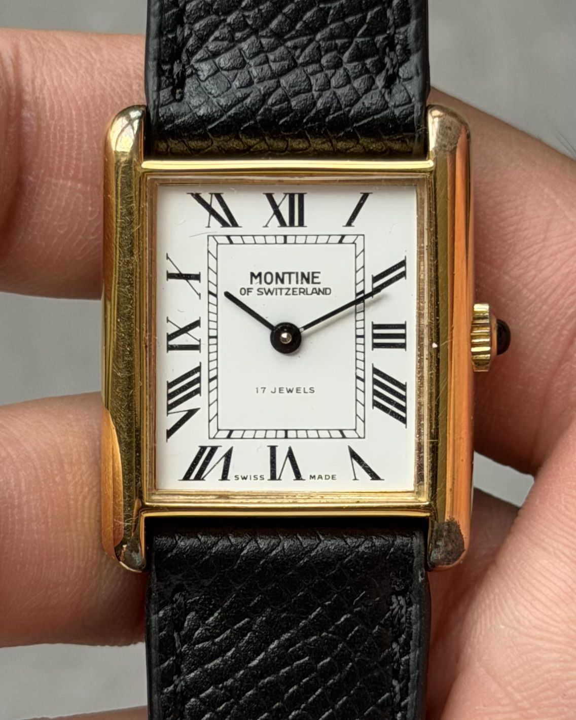 MONTINE OF SWITZERLAND SOLO TANK MANUAL WINDING VINTAGE WATCH 