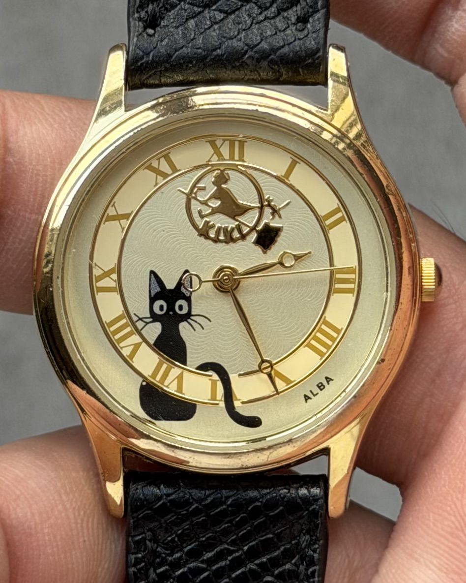 KIKI&rsquo;s DELIVERY CAT CLOCK VINTAGE QUARTZ WATCH 