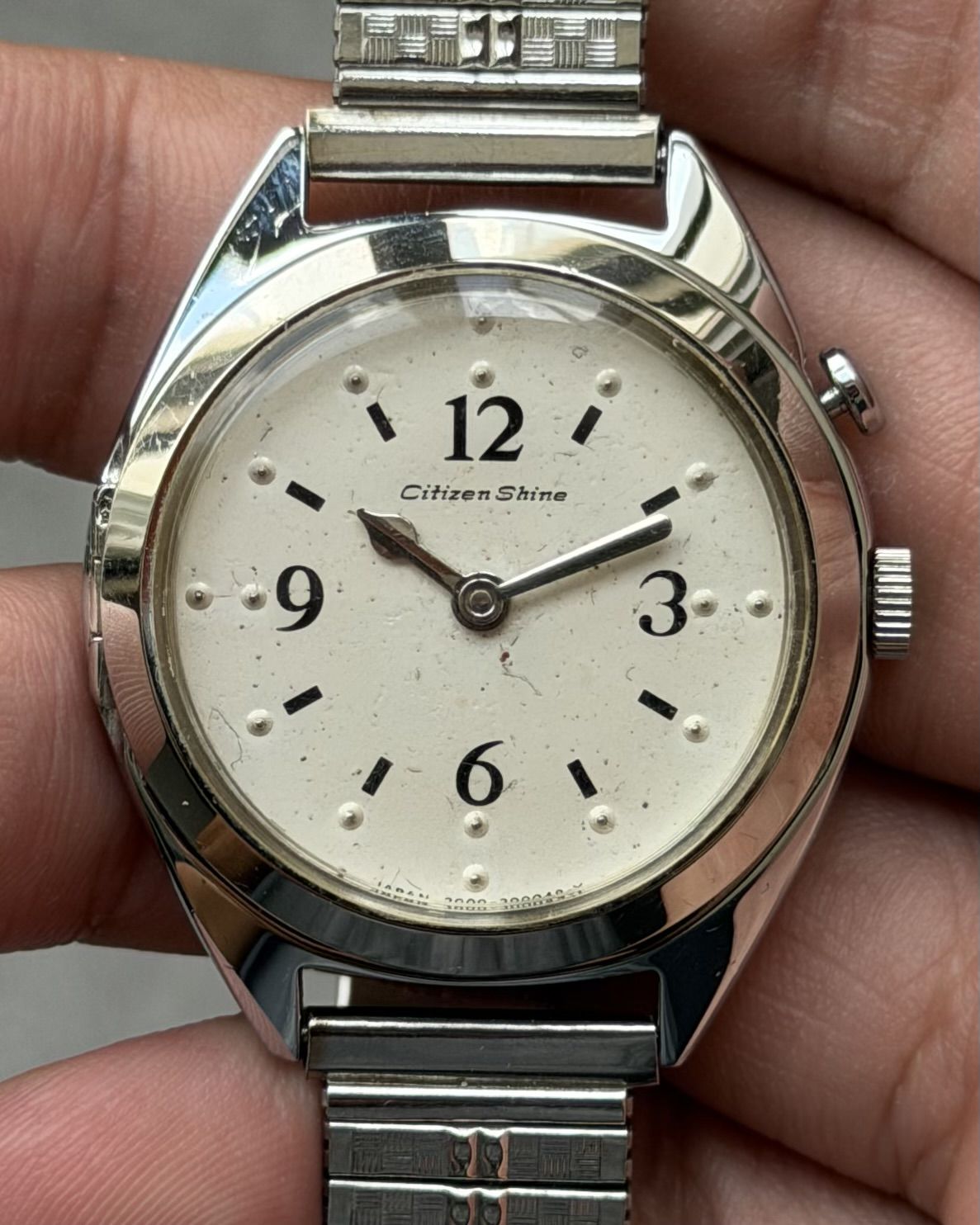 CITIZEN SHINE BRAILLE MANUAL WINDING VINTAGE WATCH 