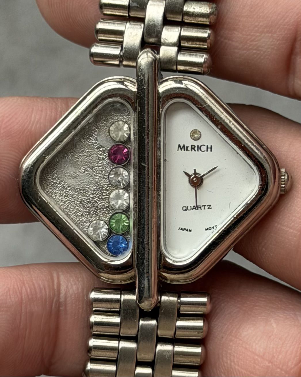 MR. RICH GEOMETRIC CRYSTAL QUARTZ VINTAGE QUARTZ WATCH