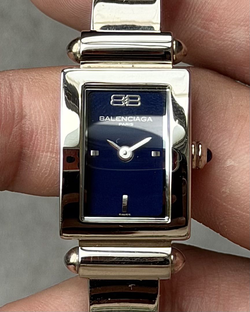 BALENCIAGA PARIS DEEP BLUE TANK VINTAGE QUARTZ WATCH