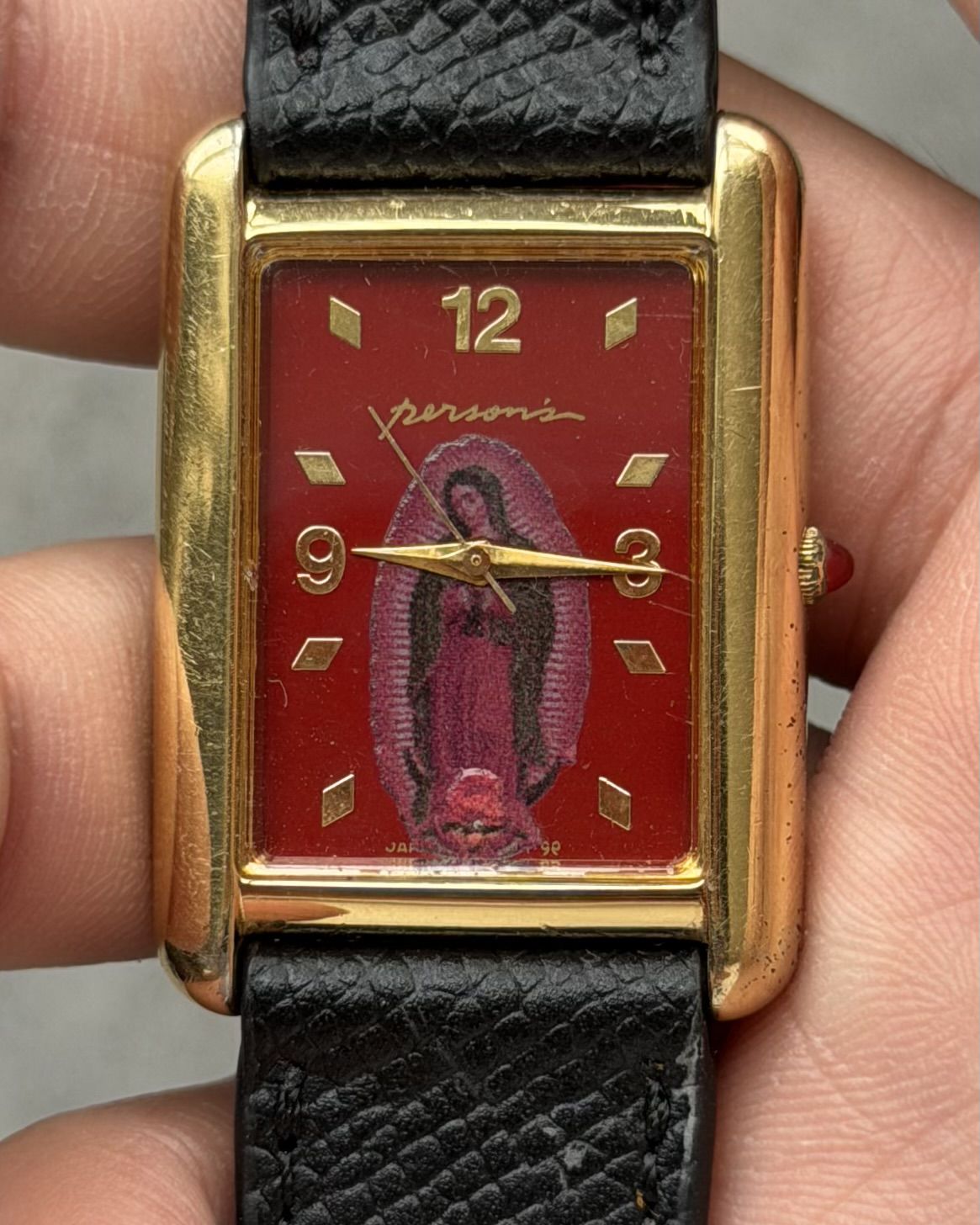 SEIKO PERSONs CATHOLIC TANK VINTAGE QUARTZ WATCH 