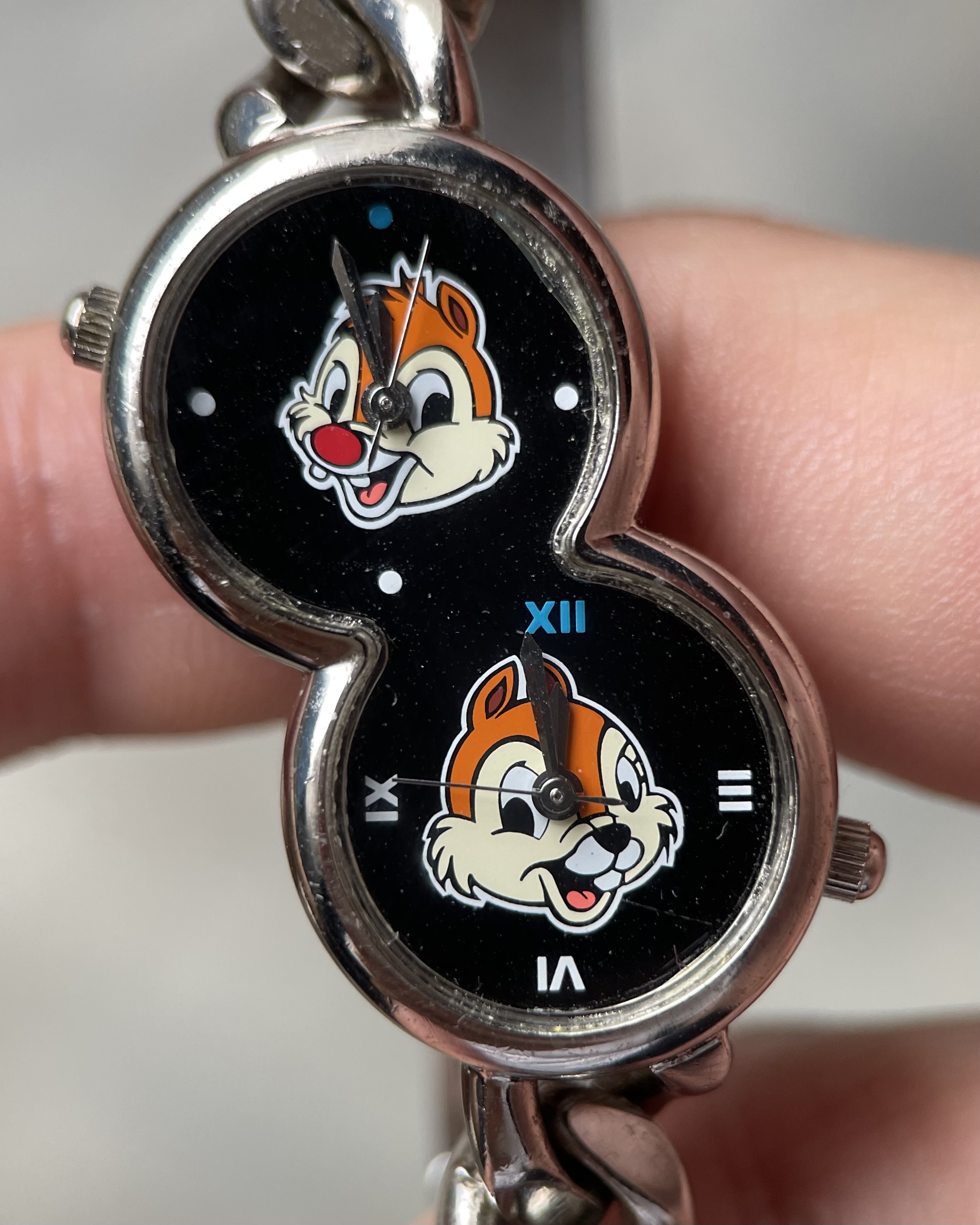 DISNEY CHIP and DALE CUBAN CHAIN WATCH