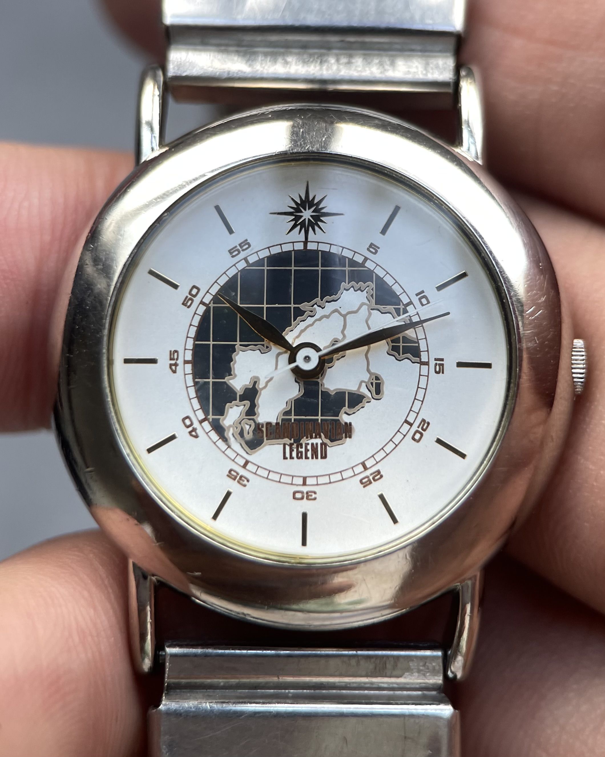 SCANDINAVIAN LEGEND MAP VINTAGE WATCH