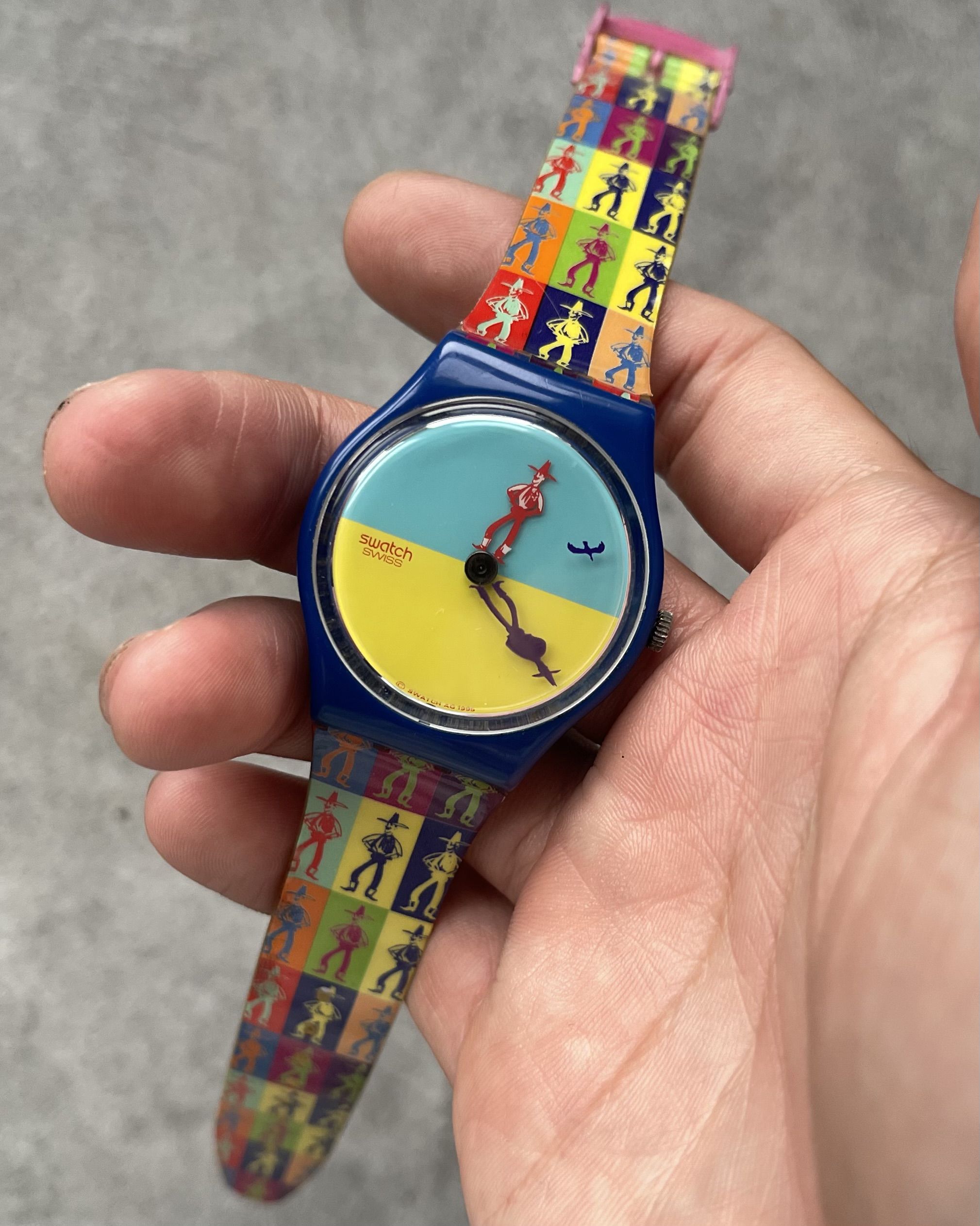 SWATCH LUCKY LUKE's SHADOW VINTAGE QUARTZ WATCH | Artizen Store